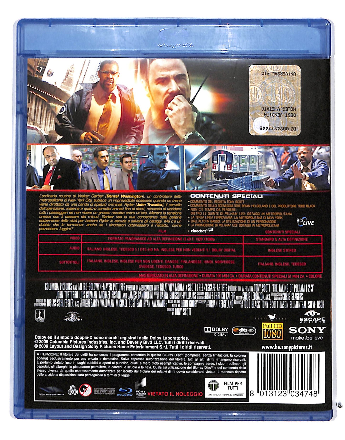 EBOND Pelham 1 2 3-Ostaggi In Metropolita BLURAY DB689227