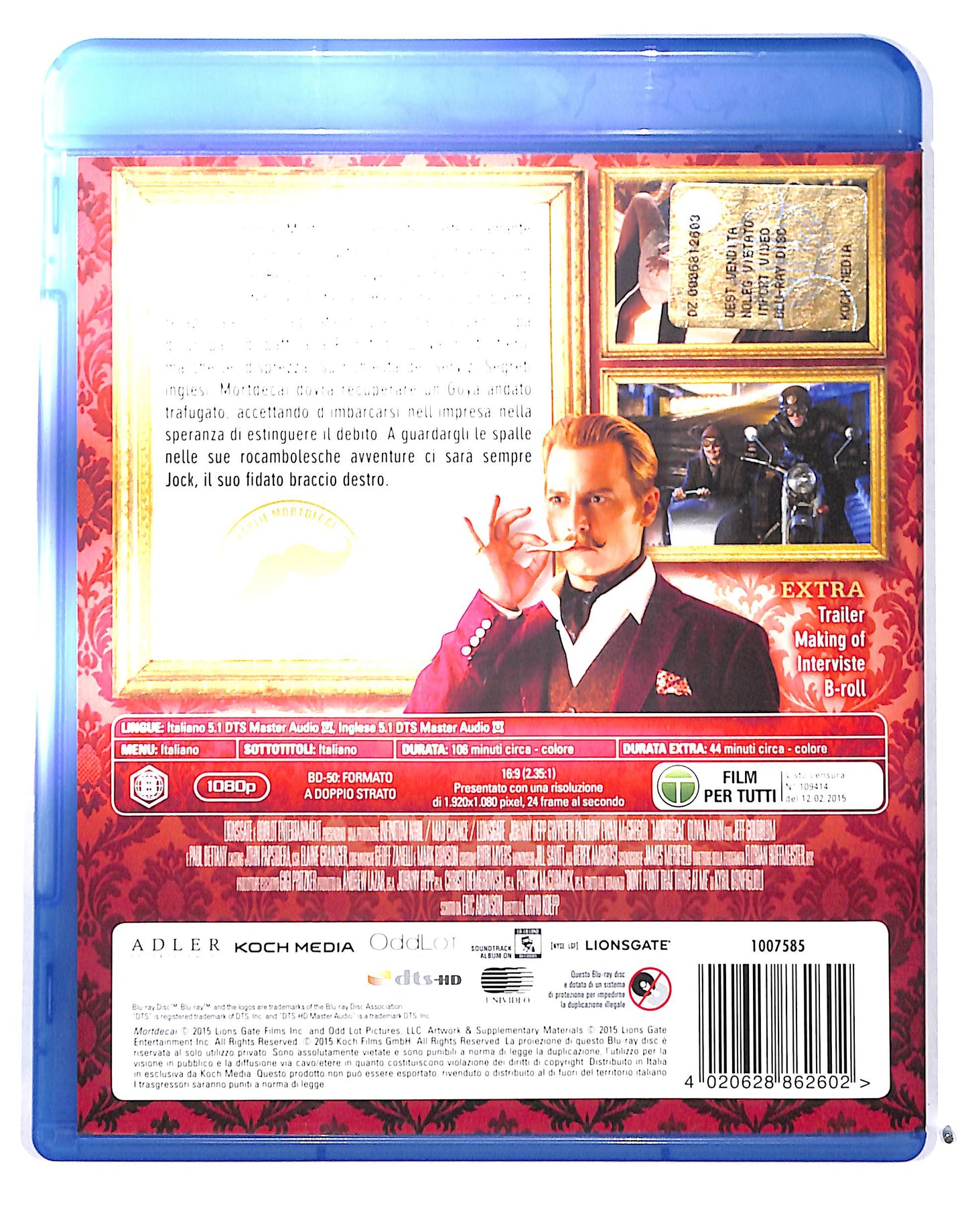 EBOND Mortdecai BLURAY BLURAY DB689261