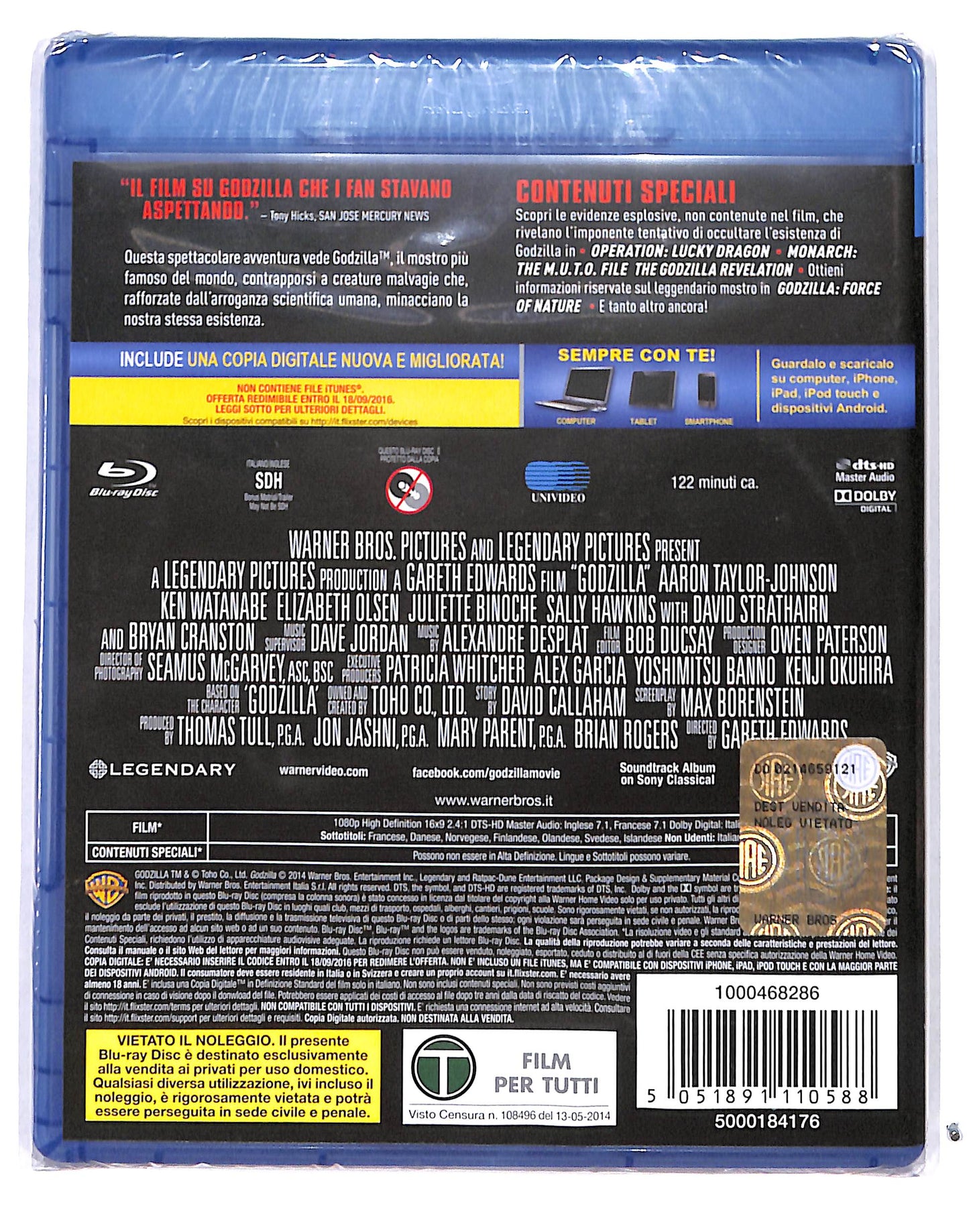 EBOND Godzilla BLURAY + Copia Digitale BLURAY DB689612