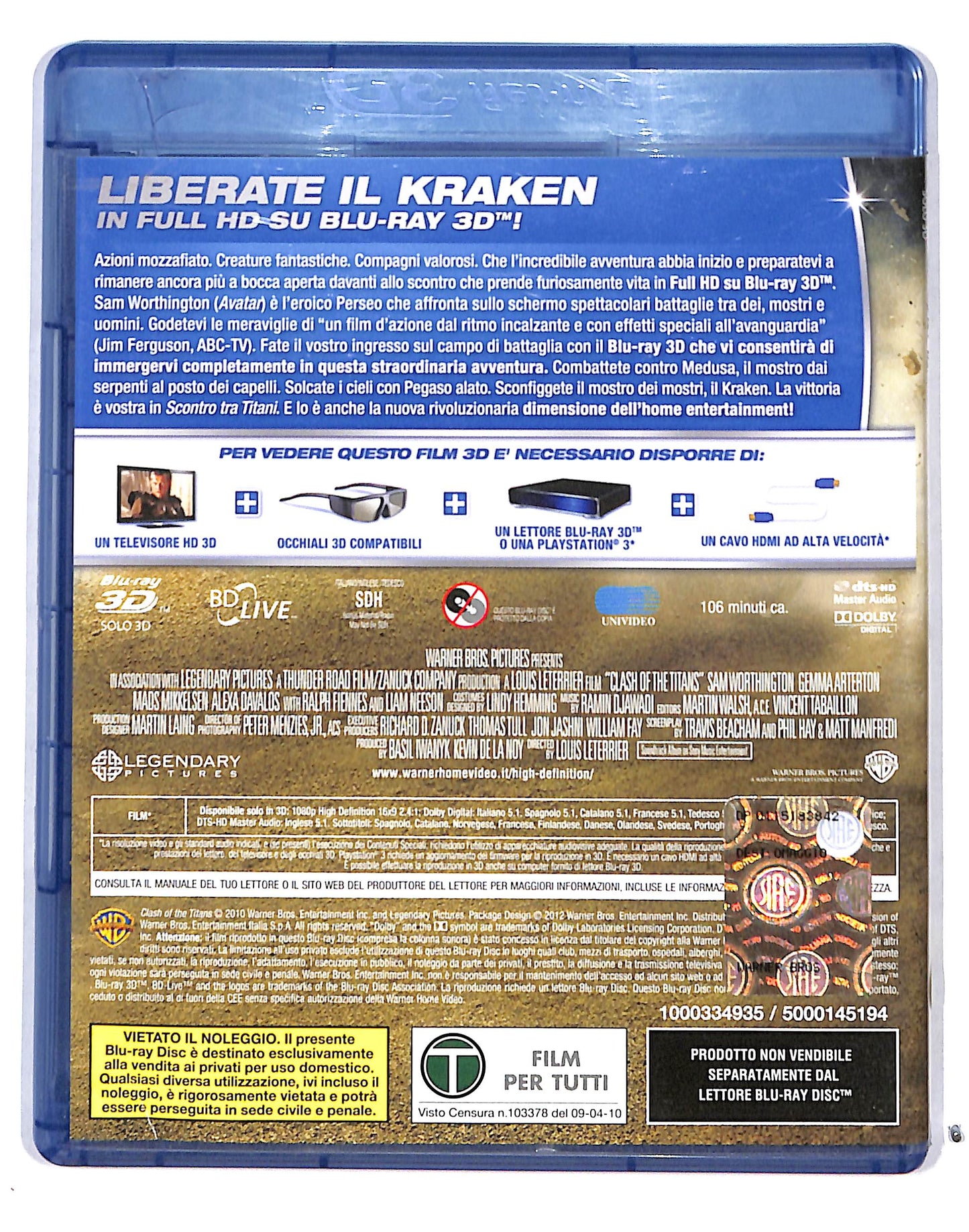 EBOND Scontro tra Titani 3D BLURAY BLURAY DB689647