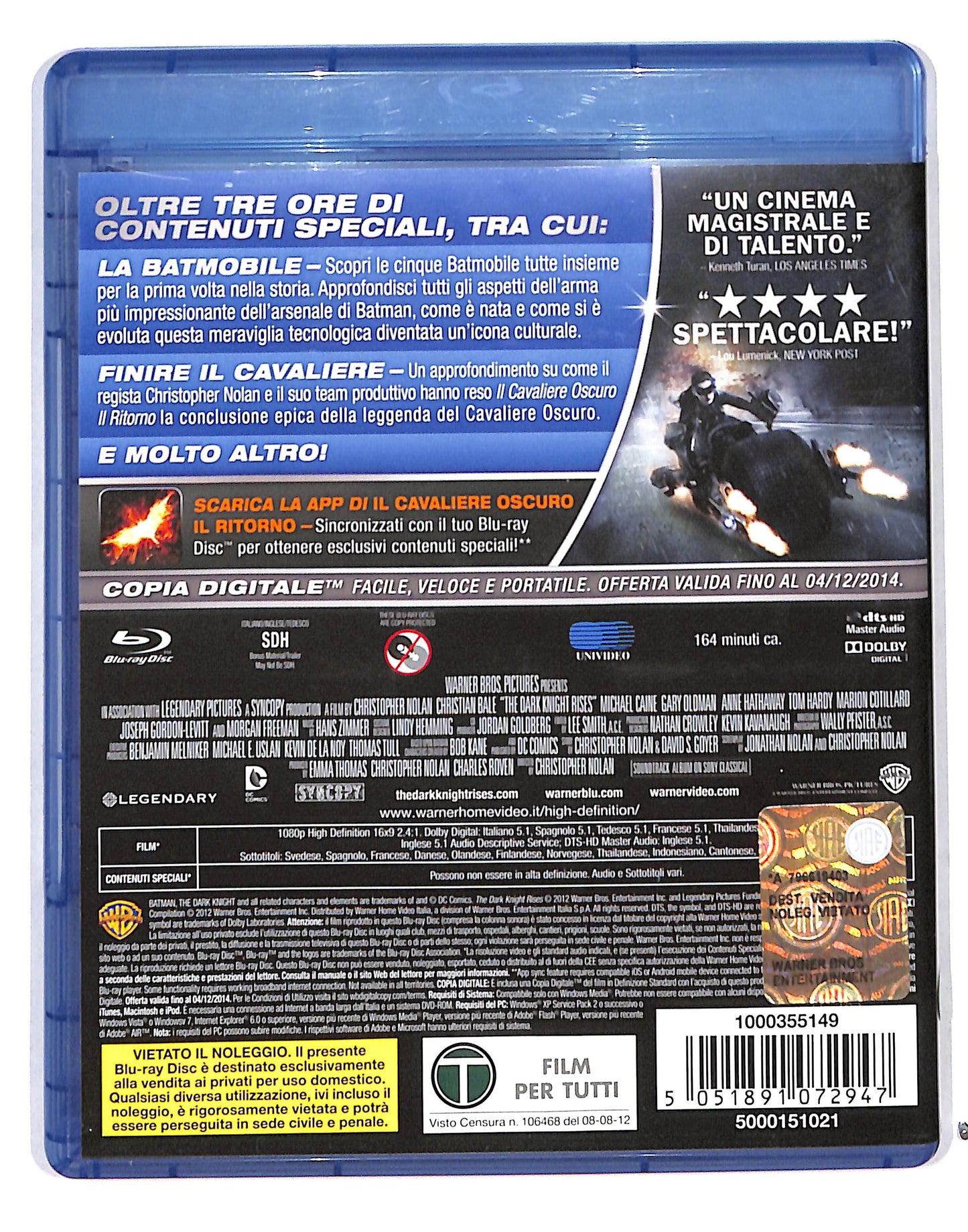 EBOND Il Cavaliere Oscuro Il Ritorno 2 BLURAY NO E-COPY BLURAY DB689723