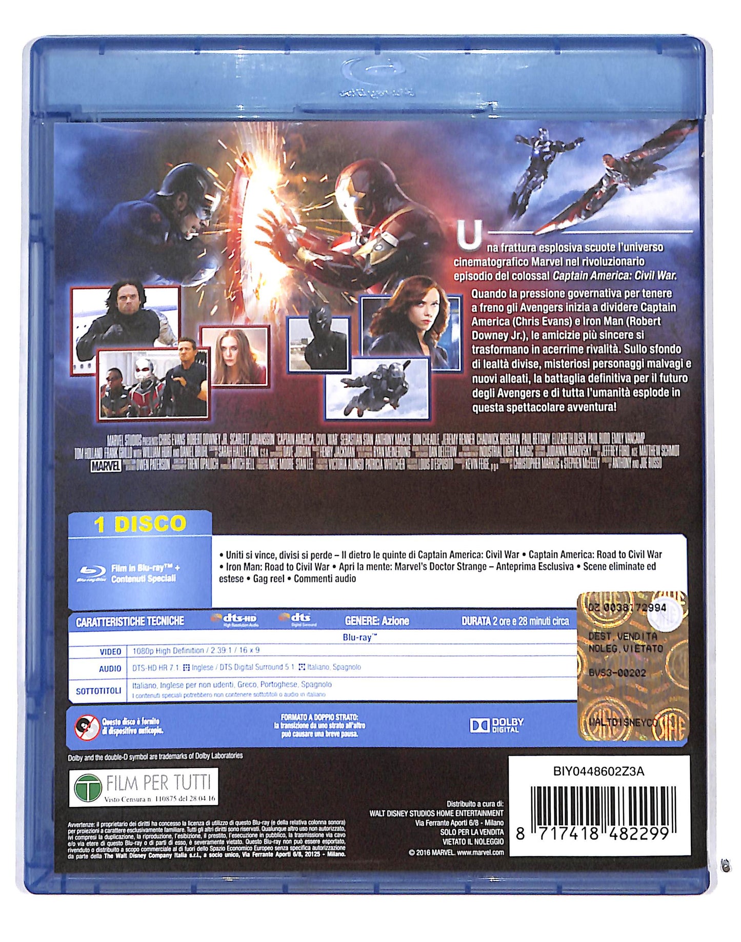 EBOND Captain America - Civil war BLURAY BLURAY DB689726