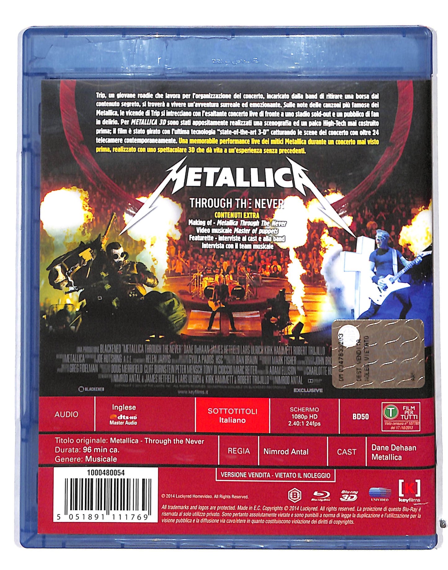 EBOND Metallica - Through the neve BLURAY 3D+ BLURAY BLURAY DB689731
