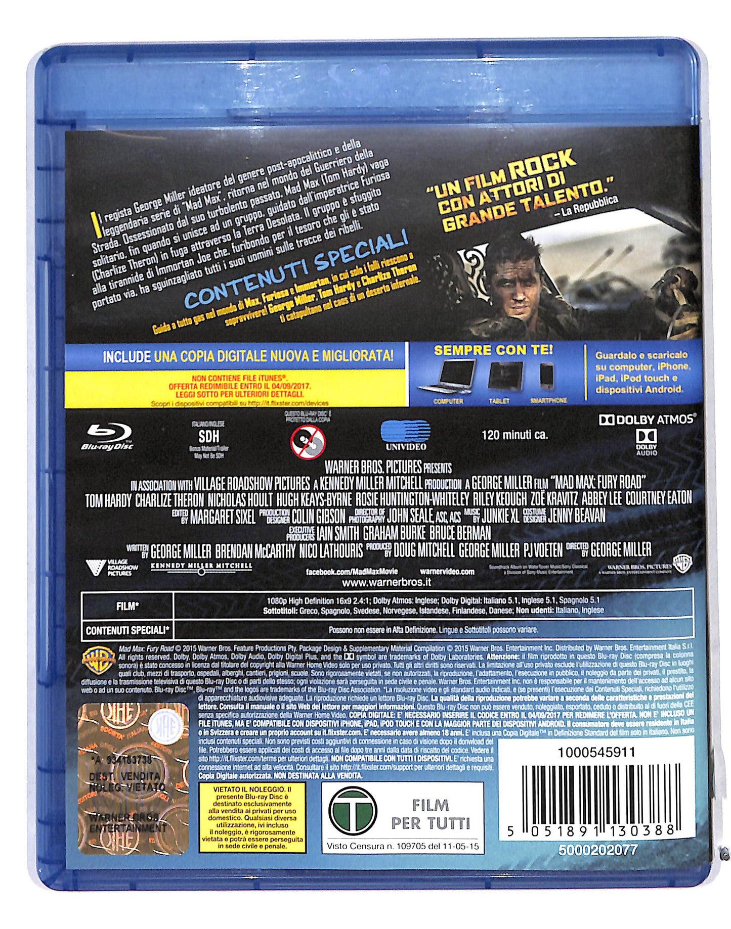 EBOND Mad Max: Fury Road BLURAY + Copia Digitale BLURAY DB689752