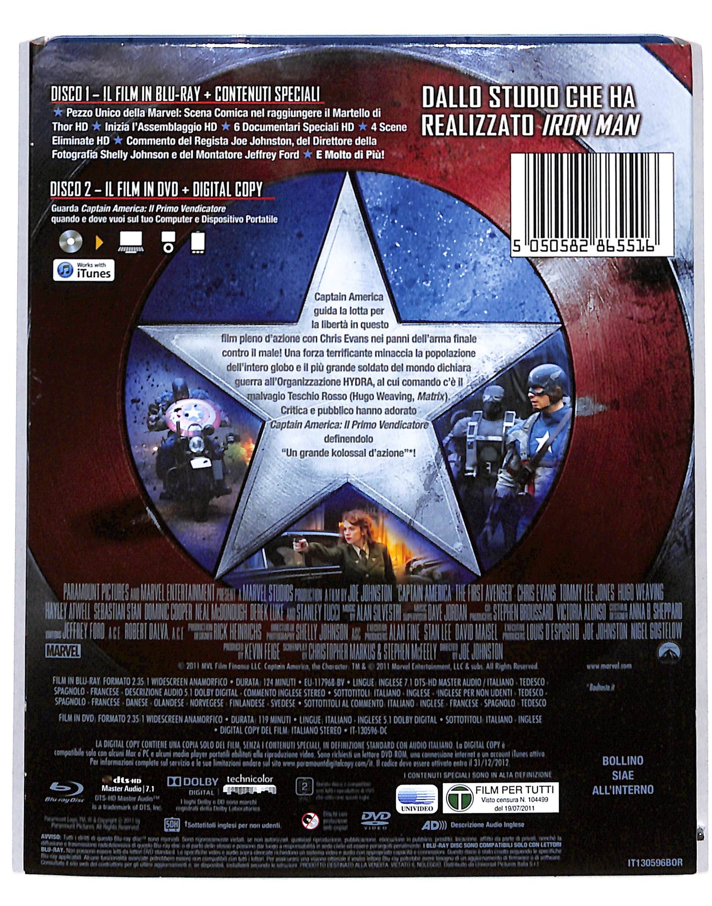 EBOND Captain America Il Primo Vendicatore BLURAY+DVD Digital Copy BLURAY DB689767
