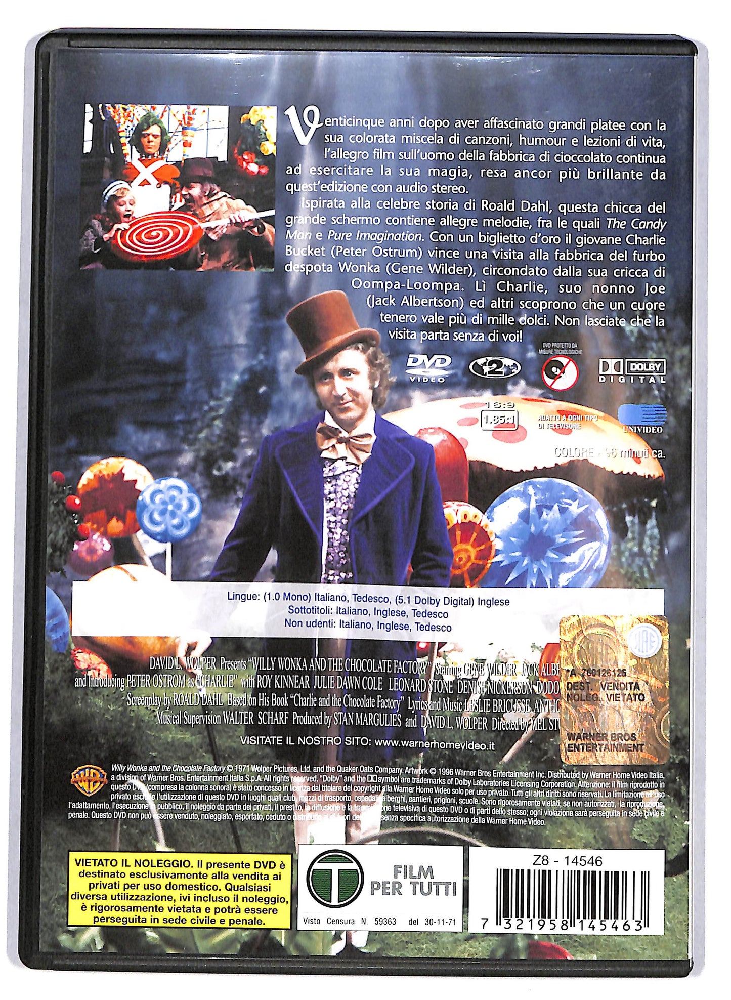 EBOND Willy Wonka e la fabbrica di cioccolato DVD DB689815