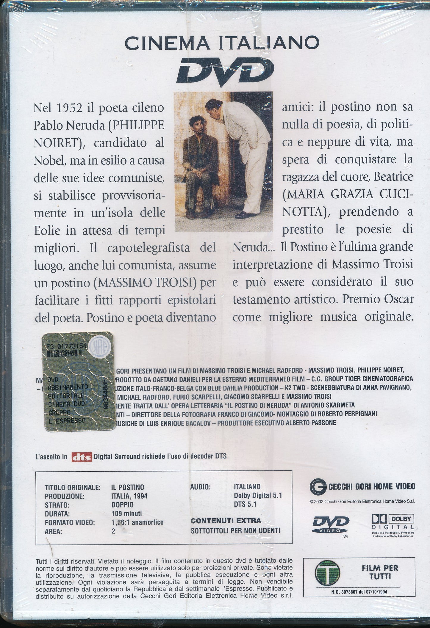 EBOND Il postino [Editoriale] Cinema Italiano Vol.1 DVD DB689849