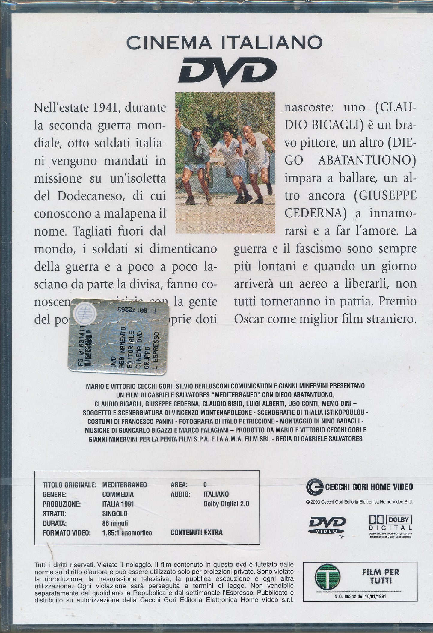 EBOND Mediterraneo [Editoriale] Cinema Italiano Vol.5 DVD DB689855