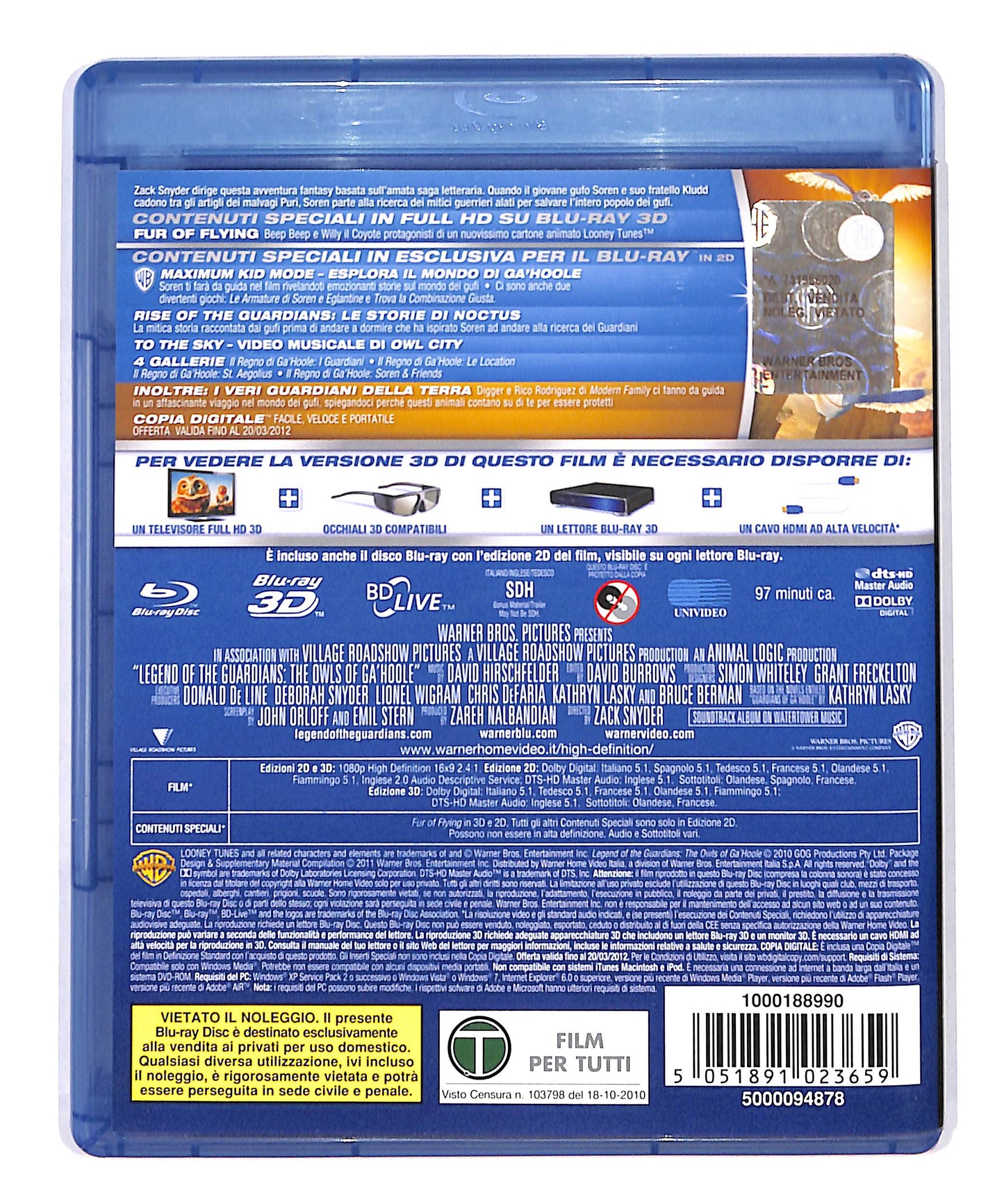 EBOND Il regno di ga'hoole la leggenda 3D (no digital copy) BLURAY DB690727