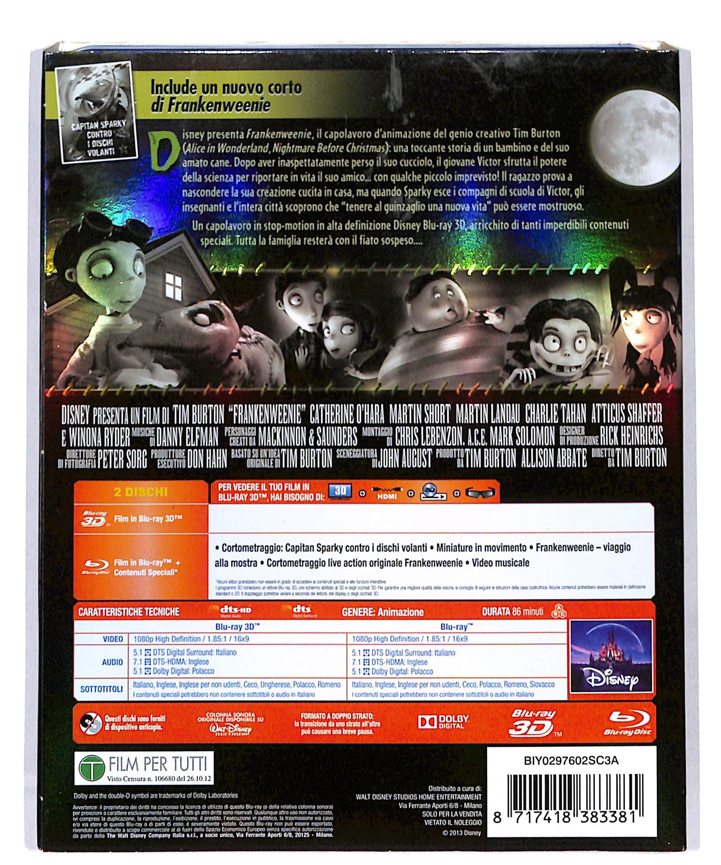 EBOND Frankenweenie BLURAY 3D + BLURAY BLURAY DB690771