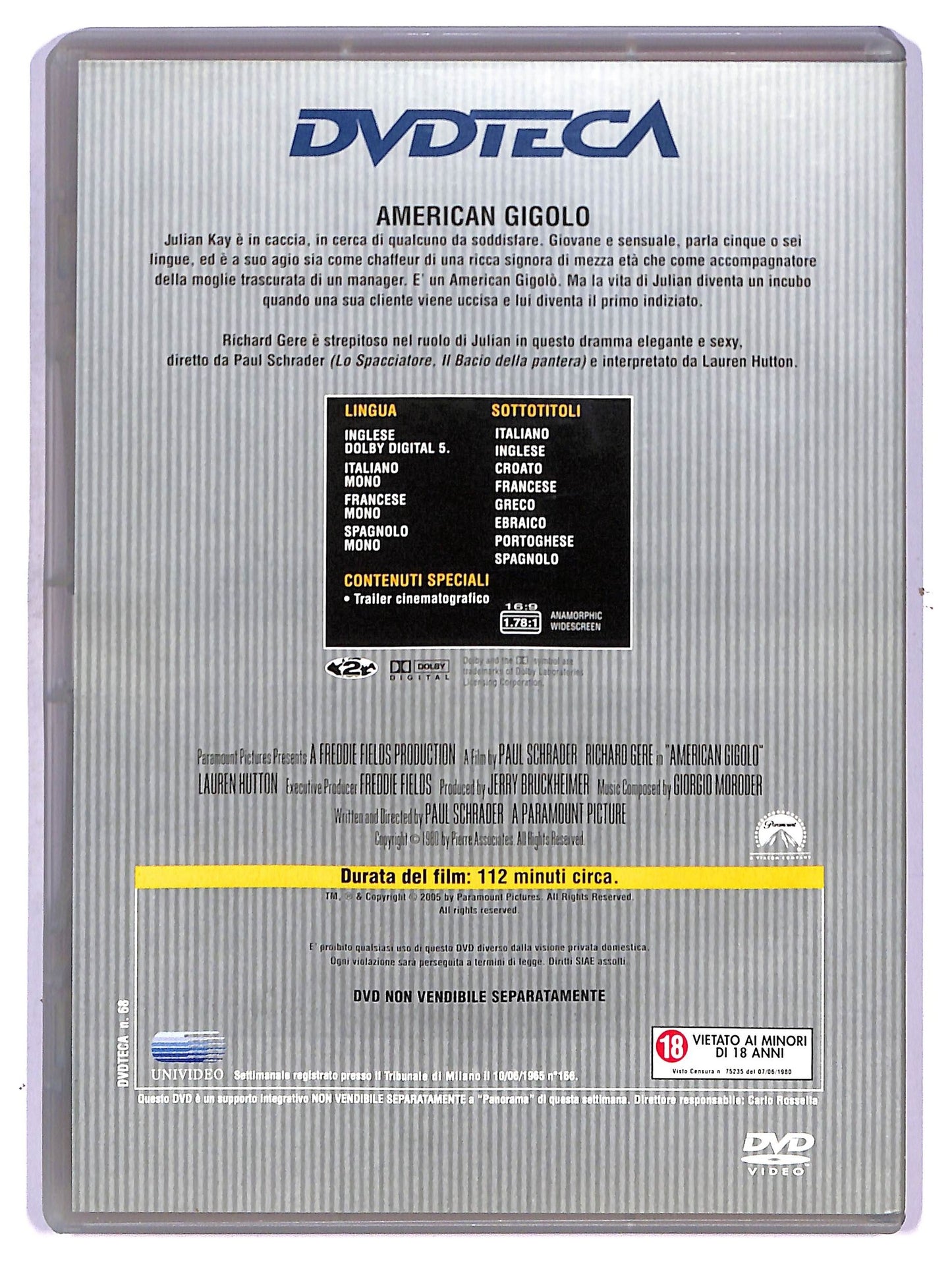 EBOND American Gigolo - EDITORIALE DVD DB690930
