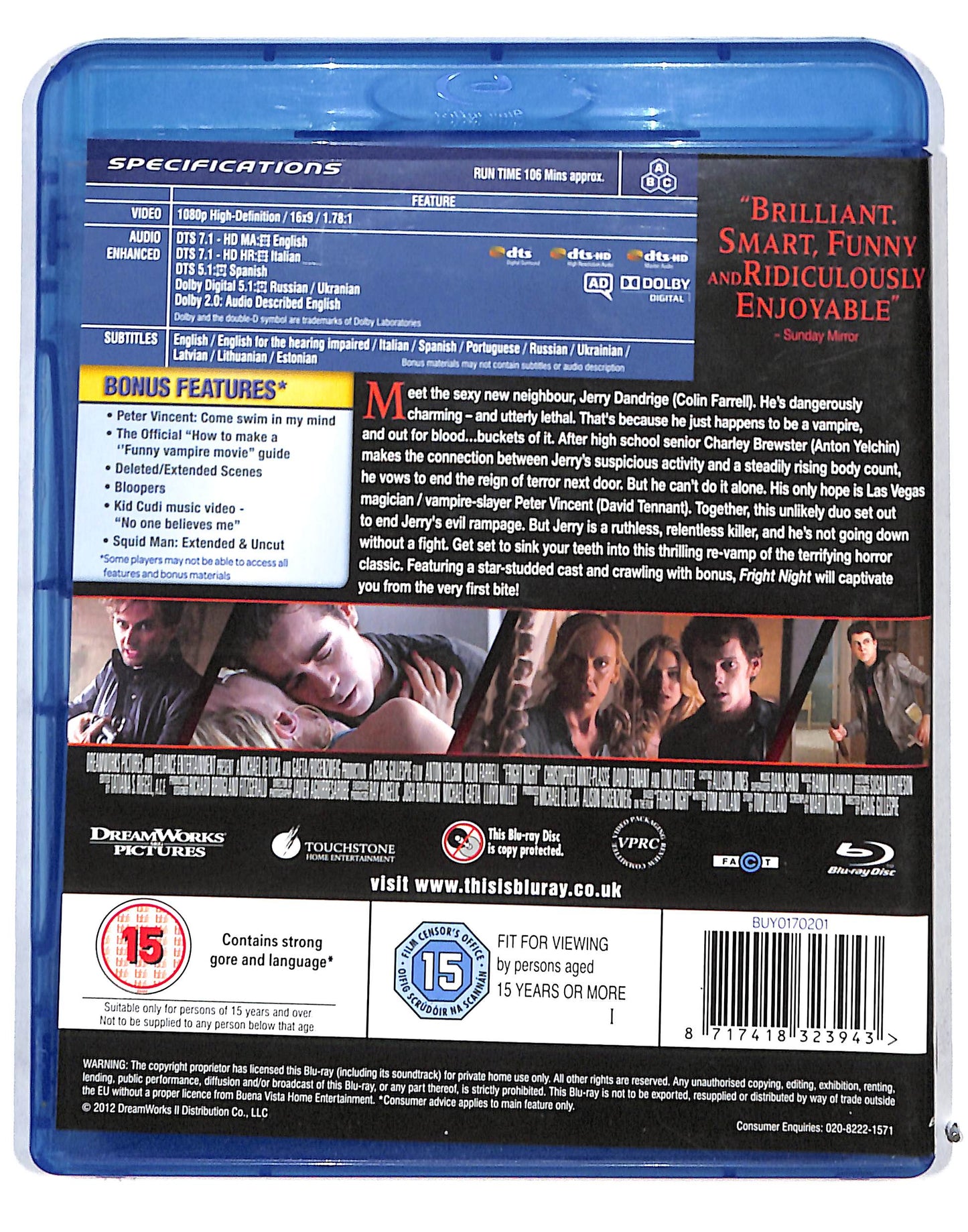 EBOND Fright Night Edizione: Regno Unito BLURAY DB691112