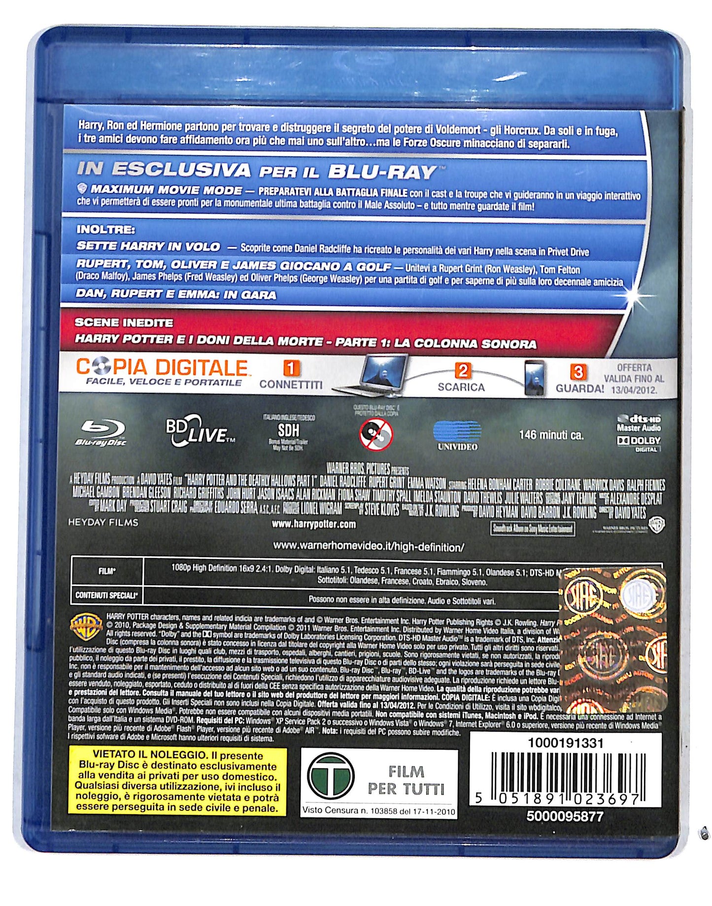EBOND Harry Potter e i doni della morte parte 1+DVD+COPIA DIGITALE BLURAY DB691128