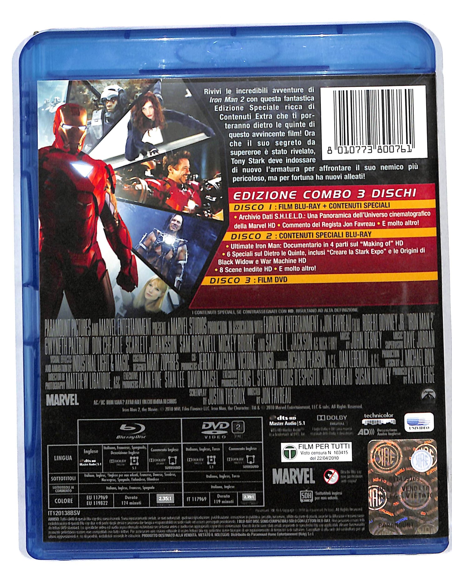 EBOND Iron Man 2 + 2 BLURAY + DVD BLURAY DB691130