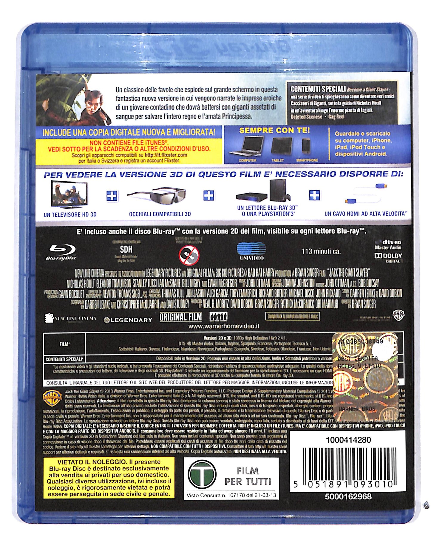 EBOND Il cacciatore di giganti BLURAY 3D BLURAY DB691166