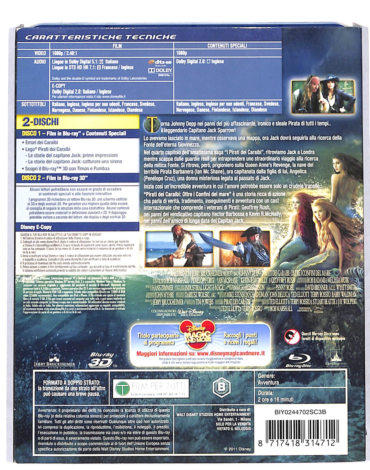 EBOND Pirati dei Caraibi Oltre i confini del BLURAY 3D BLURAY DB691169