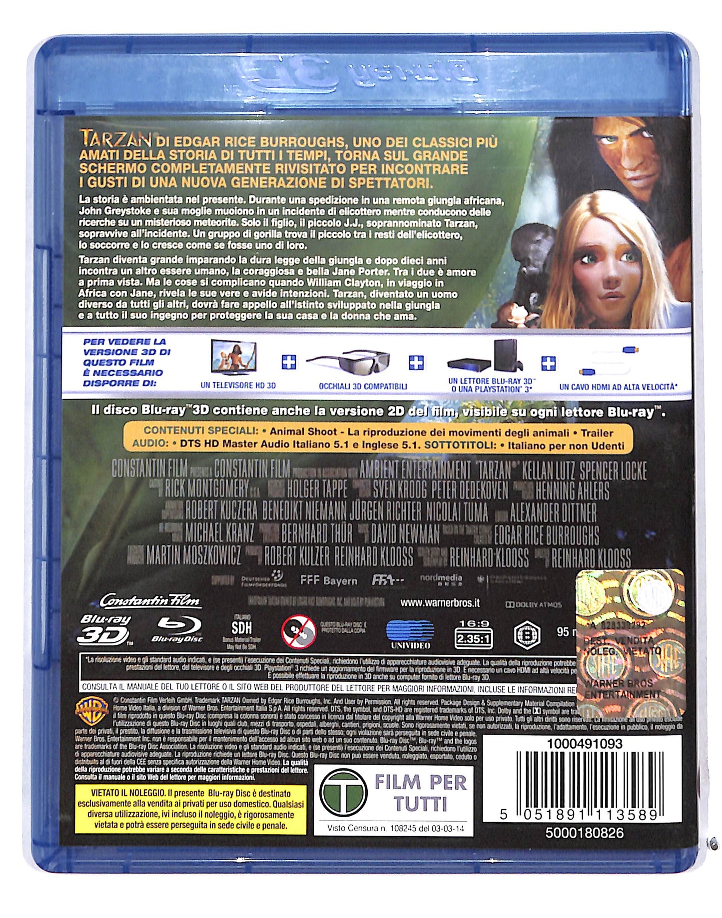 EBOND Tarzan 3D BLURAY BLURAY DB691175