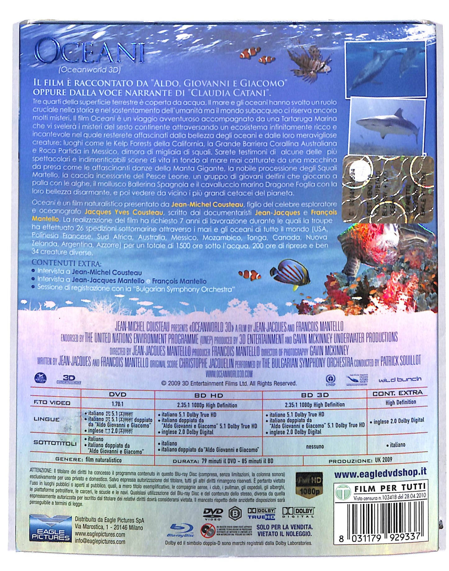EBOND Oceani BLURAY 3D + DVD BLURAY DB691176