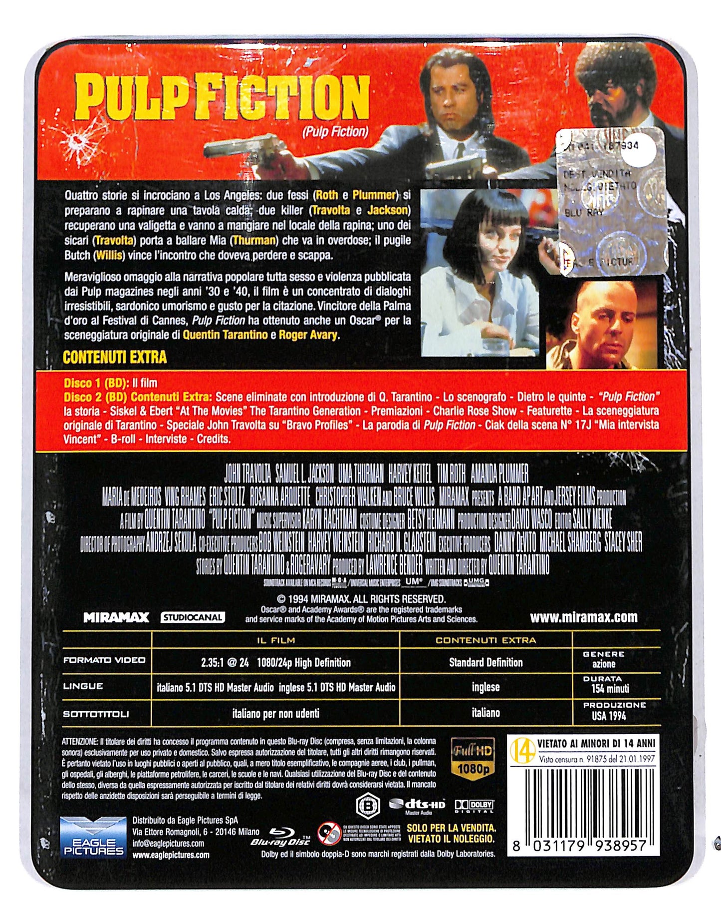 EBOND Pulp Fiction STEELBOOK BLURAY DB691178