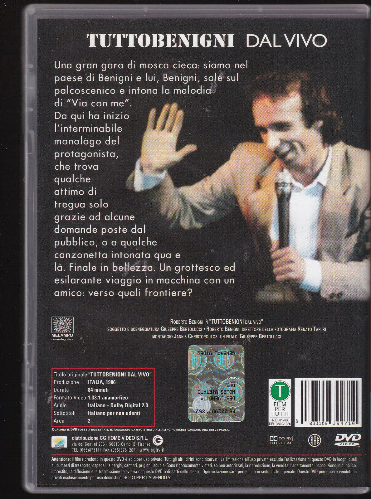 EBOND Tuttobenigni Dal Vivo DVD DB692115