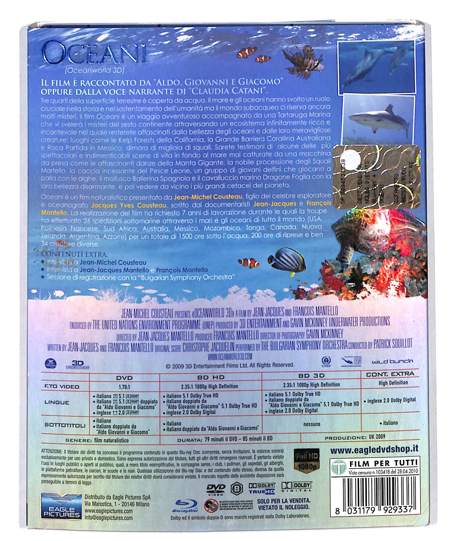 EBOND Oceani BLURAY 3D+ DVD BLURAY DB692225