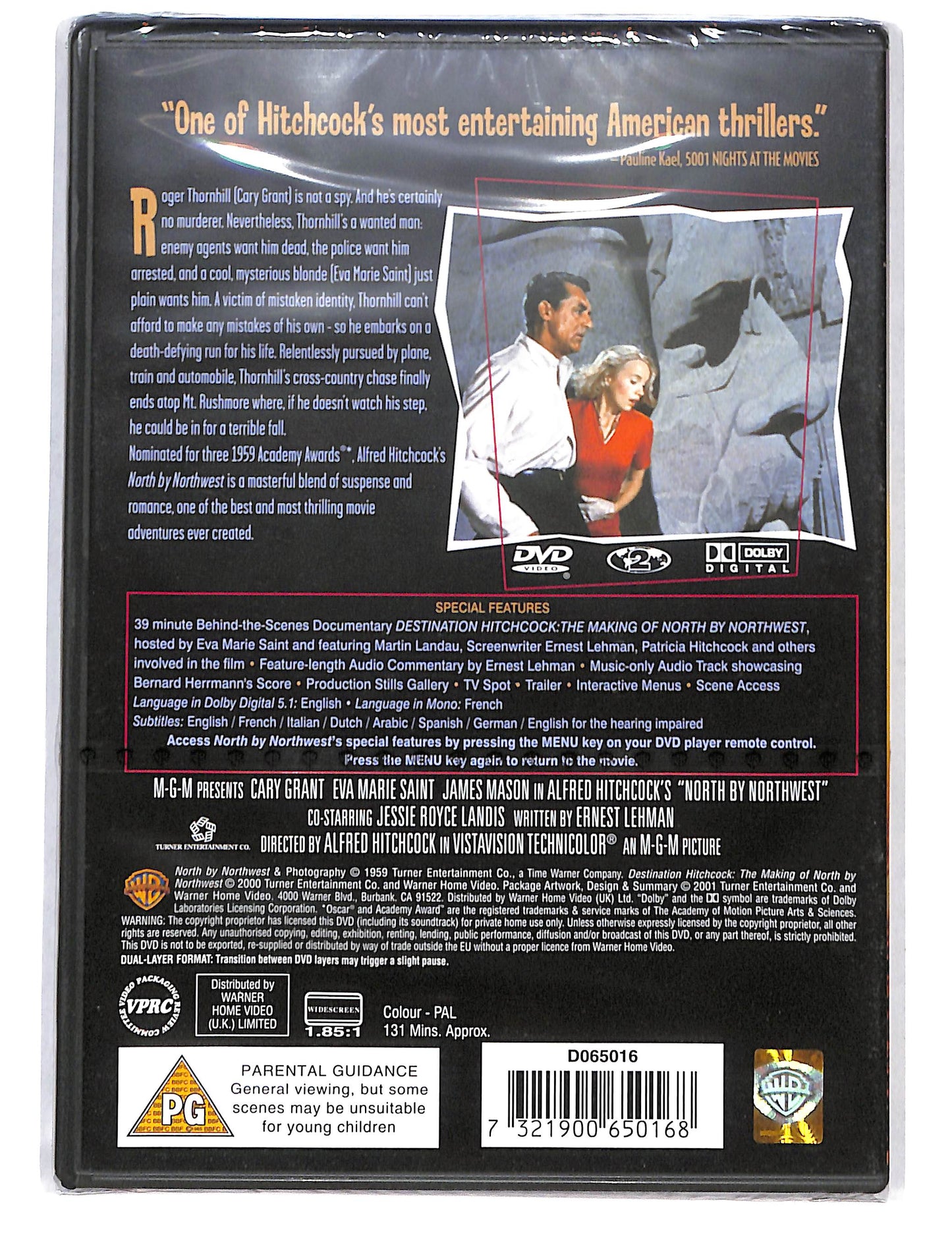 EBOND Alfred Hitchcock North By Northwest Edizione UK DVD DB695349