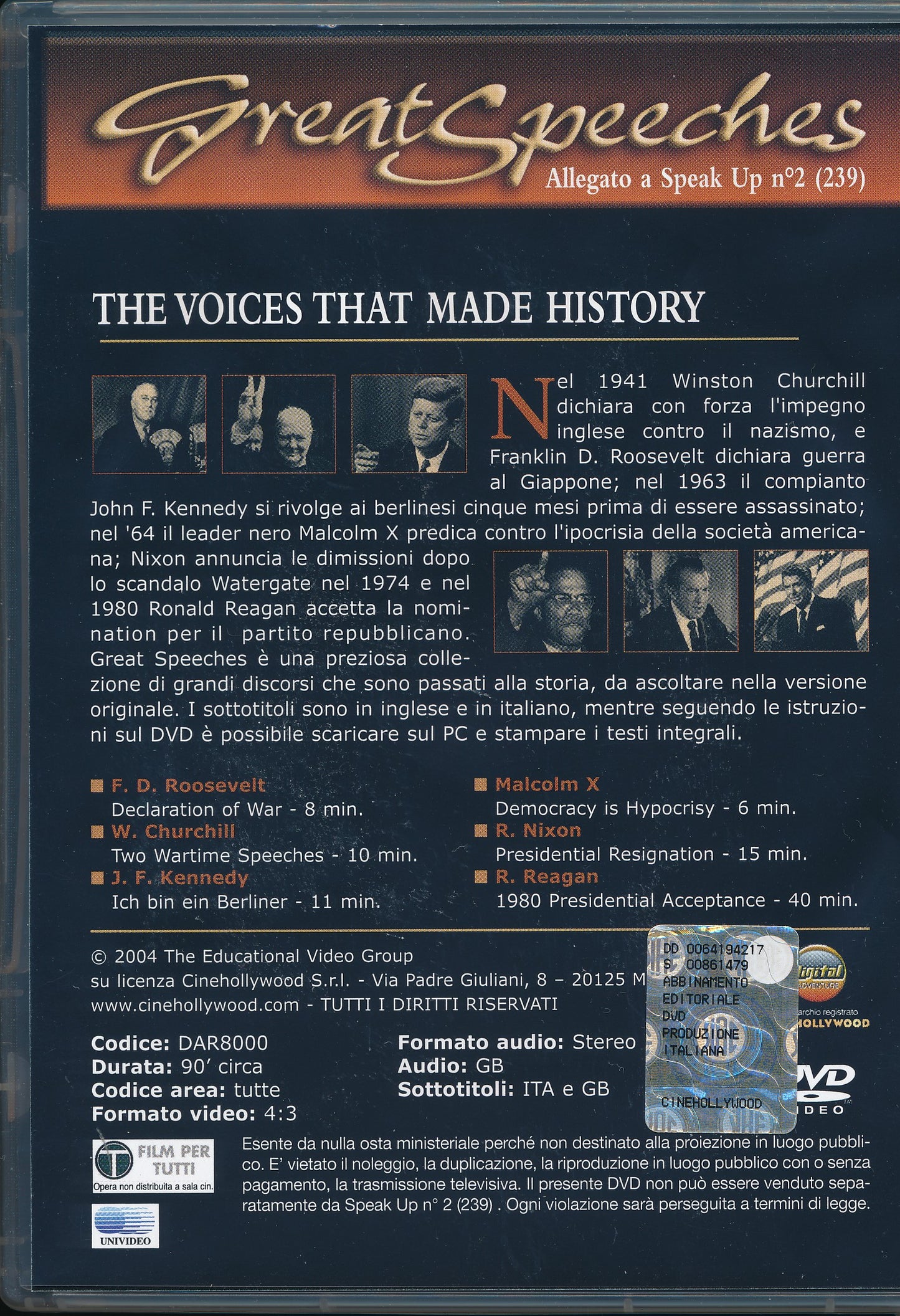 EBOND The Voices That Made History - Allegato Speak Up [Editoriale] DVD DB695433