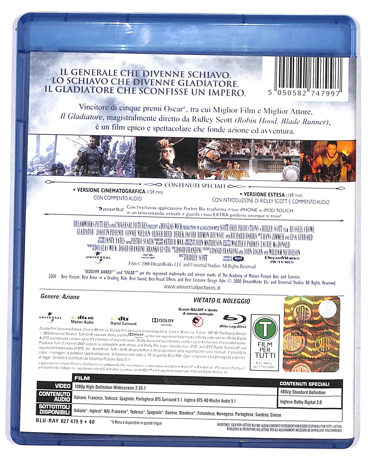EBOND Il Gladiatore 10th Anniversary Edition BLURAY BLURAY DB698817