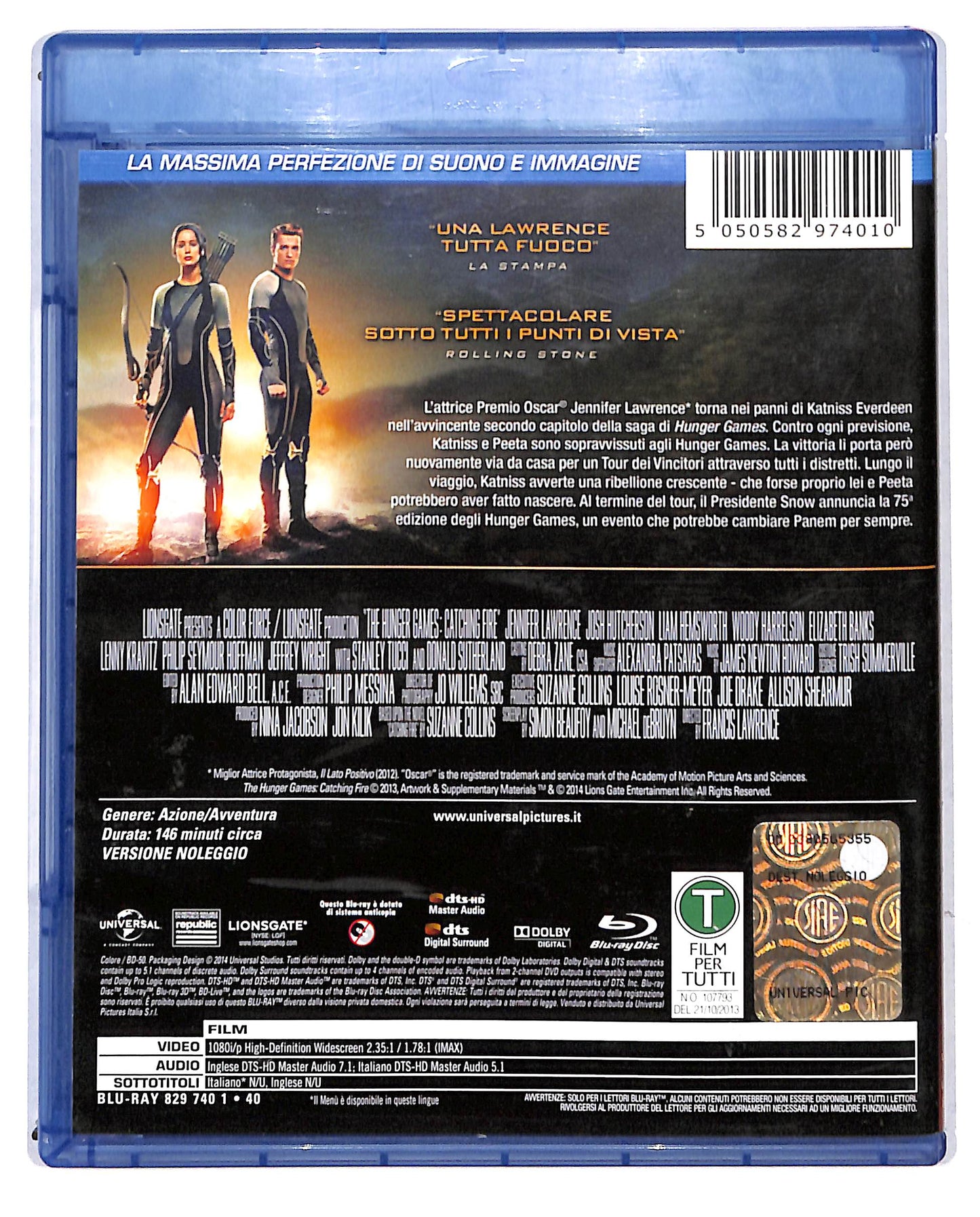EBOND Hunger Games La ragazza di fuoco NOLEGGIO BLURAY DB698820