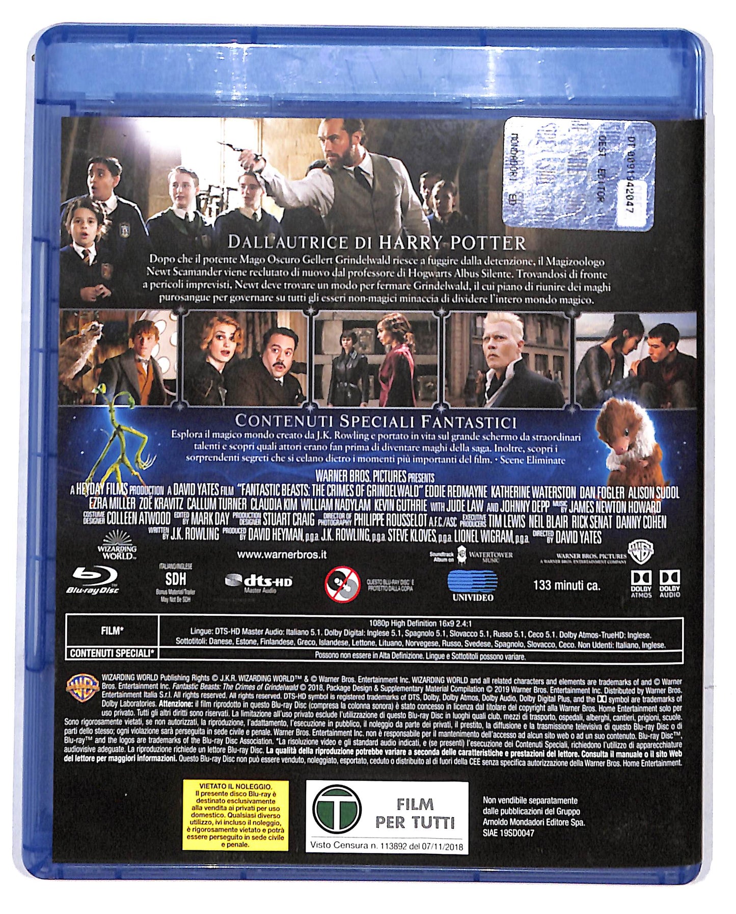 EBOND Animali Fantastici I crimini di Grindelwald EDITORIALE BLURAY DB698824