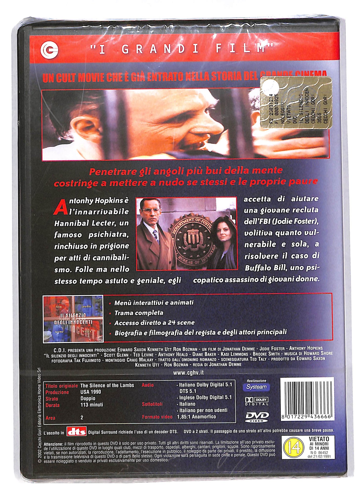 EBOND Il silenzio degli innocenti DVD DB699301
