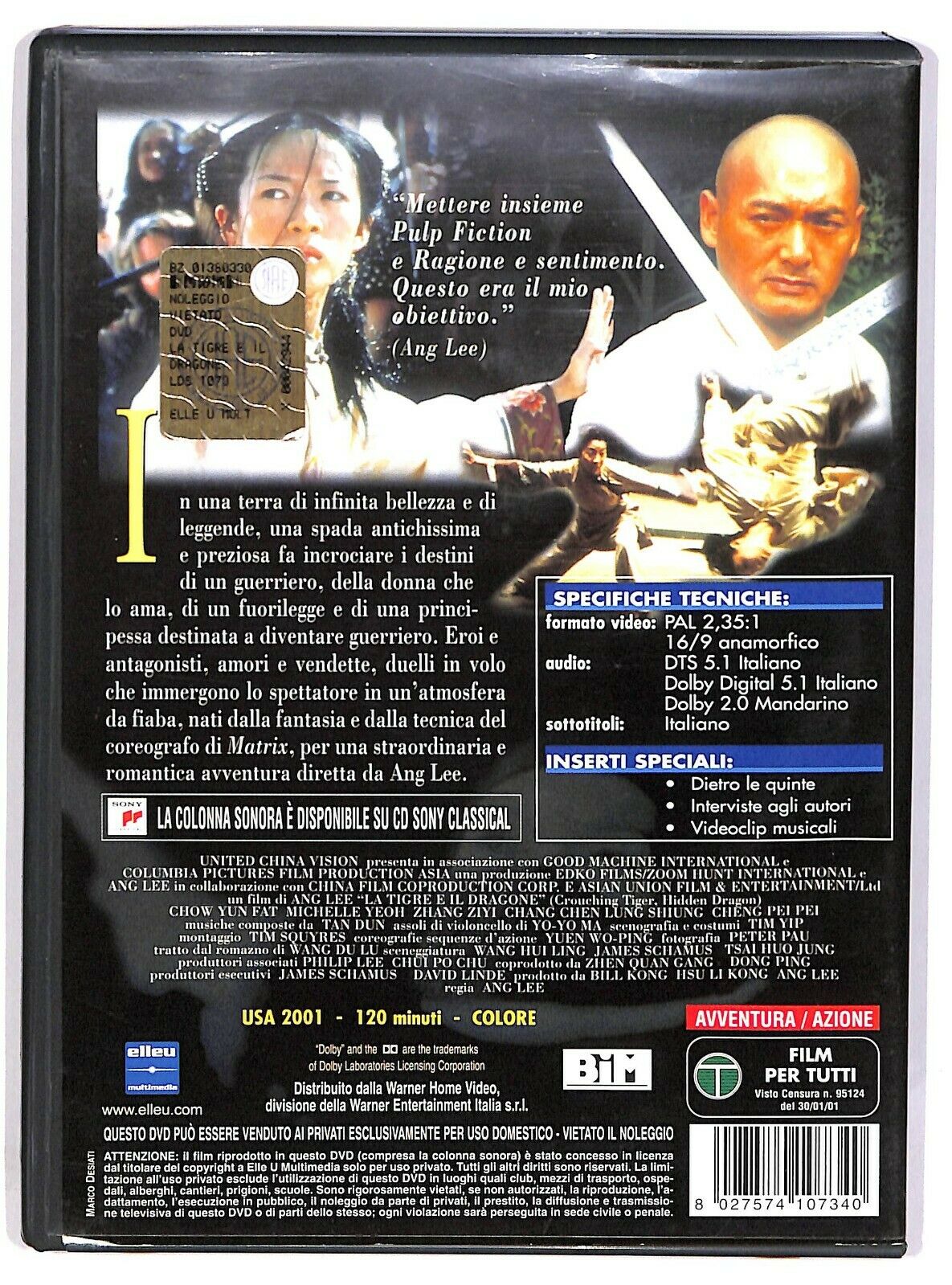 EBOND La Tigre e Il Dragone Di Ang Lee DVD DB700331