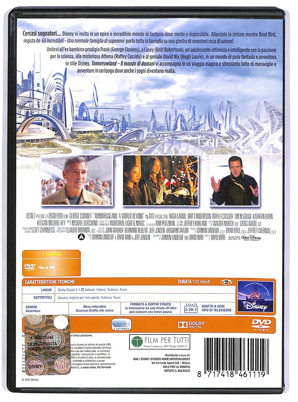 EBOND Tomorrowland - Il Mondo Di Domani DVD DB700348