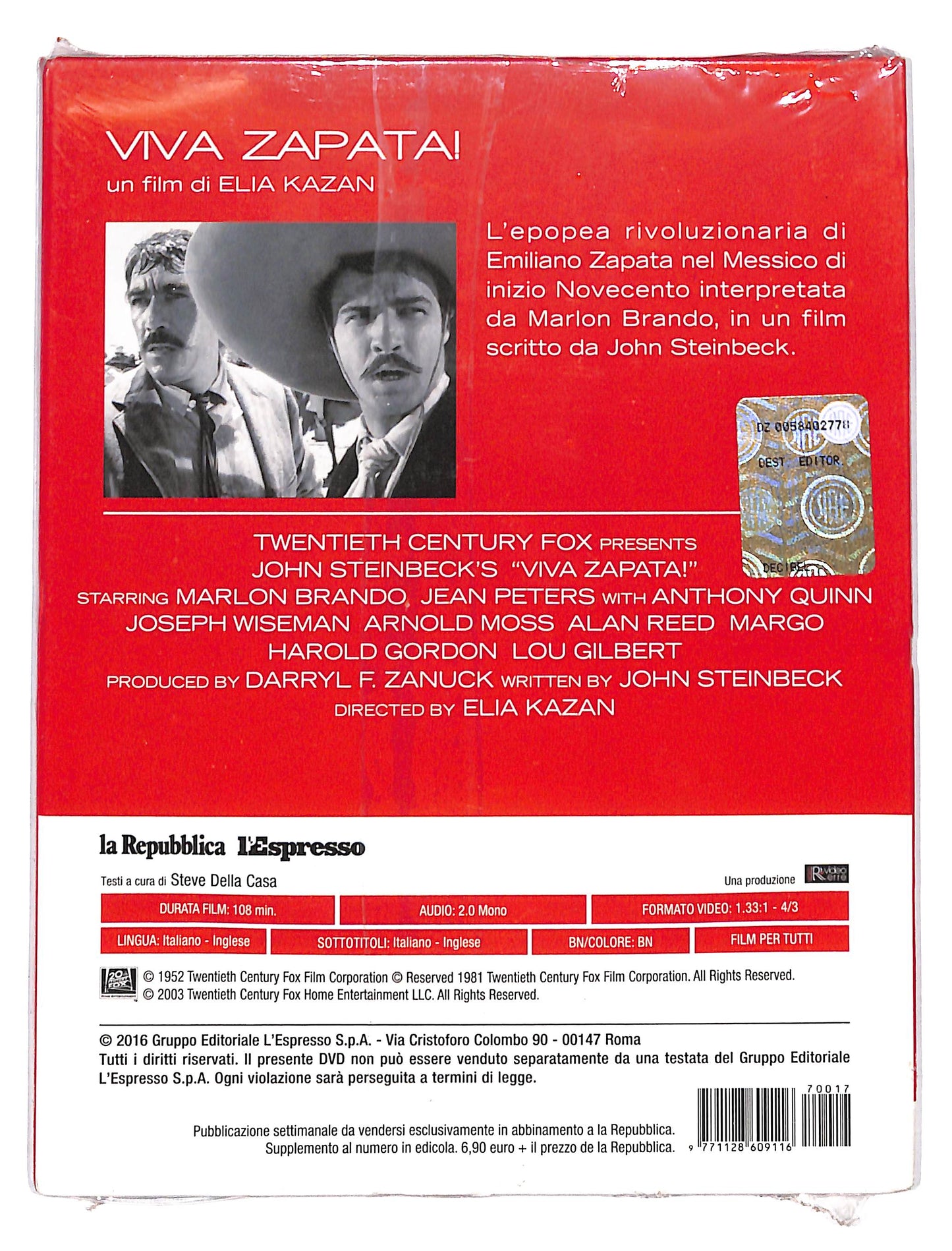 EBOND Storie che raccontano storie - Viva Zapata EDITORIALE DVD DB701112
