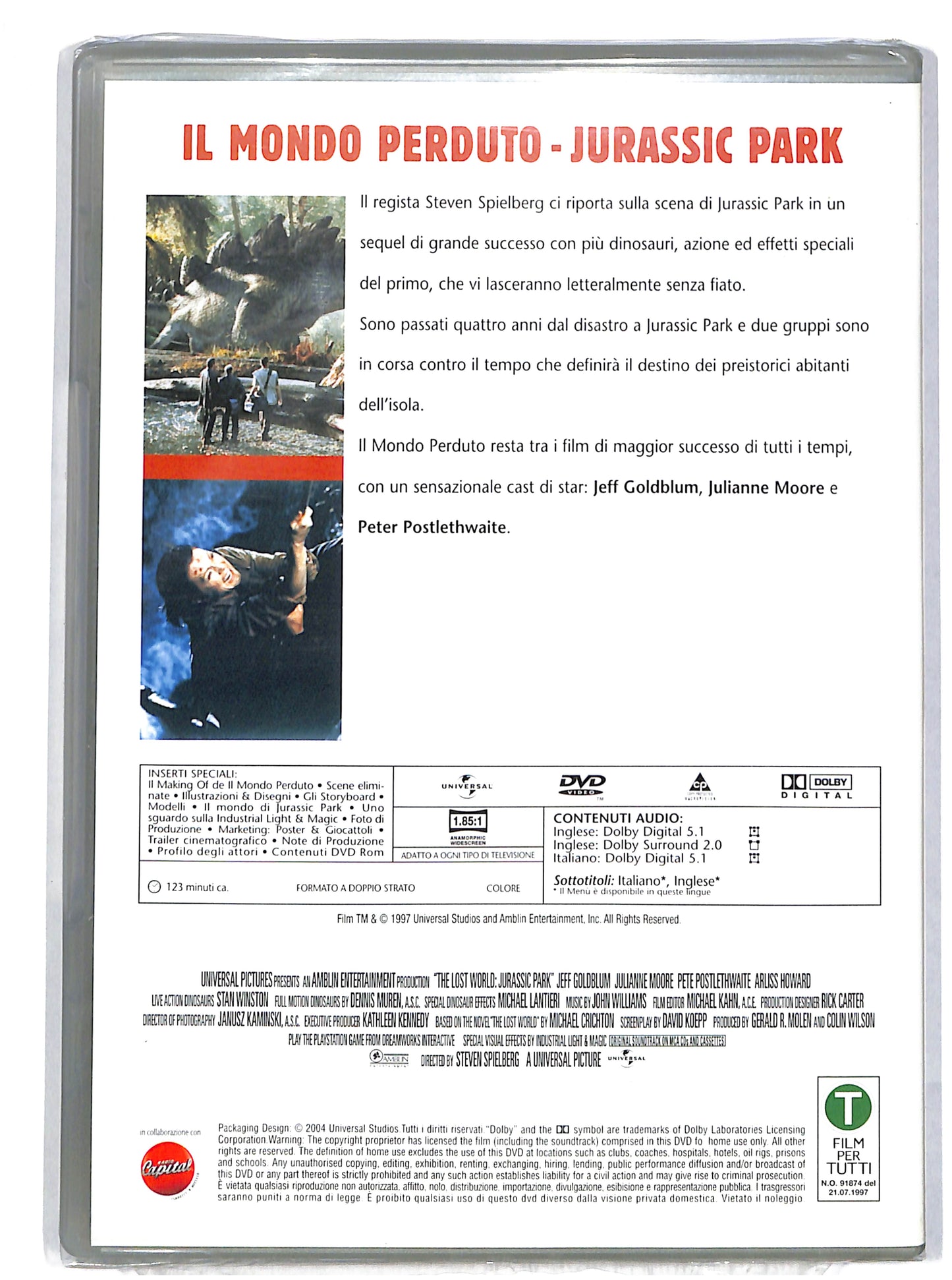 EBOND Il mondo perduto - Jurassic Park EDITORIALE DVD DB701617