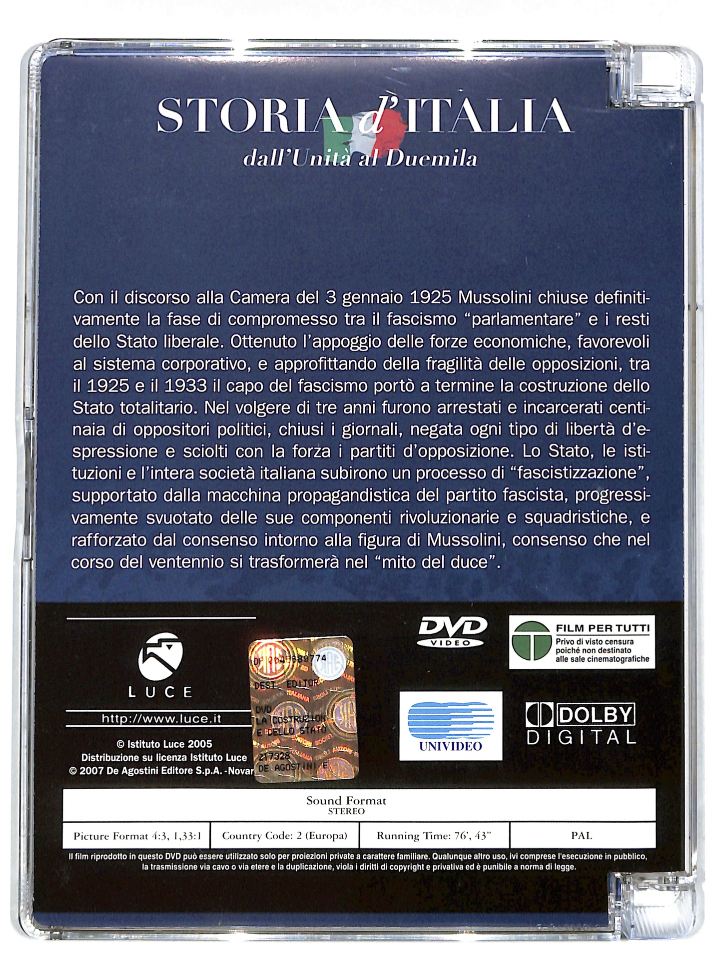 EBOND Storia d'italia la costruzione dello stato tot EDITORIALE SJB DVD DB701664