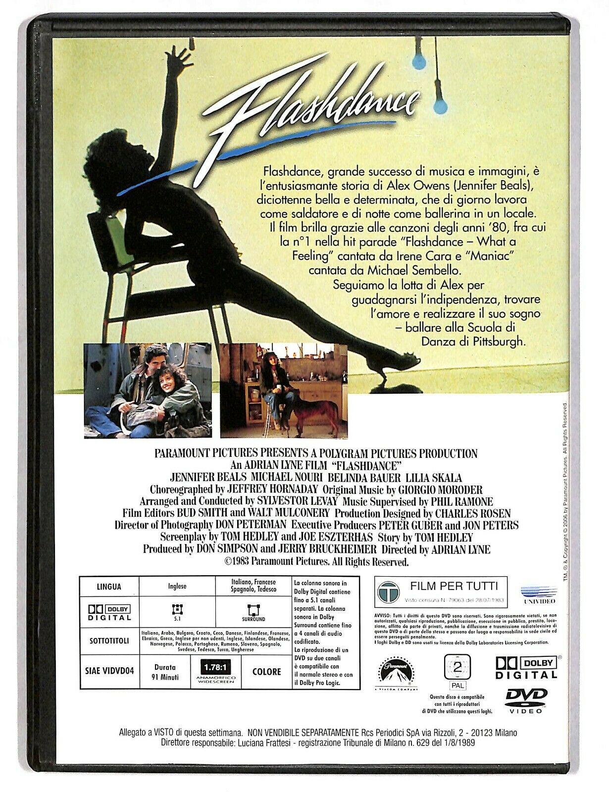 EBOND Flashdance Con Jennifer Beals Editoriale DVD DB702662