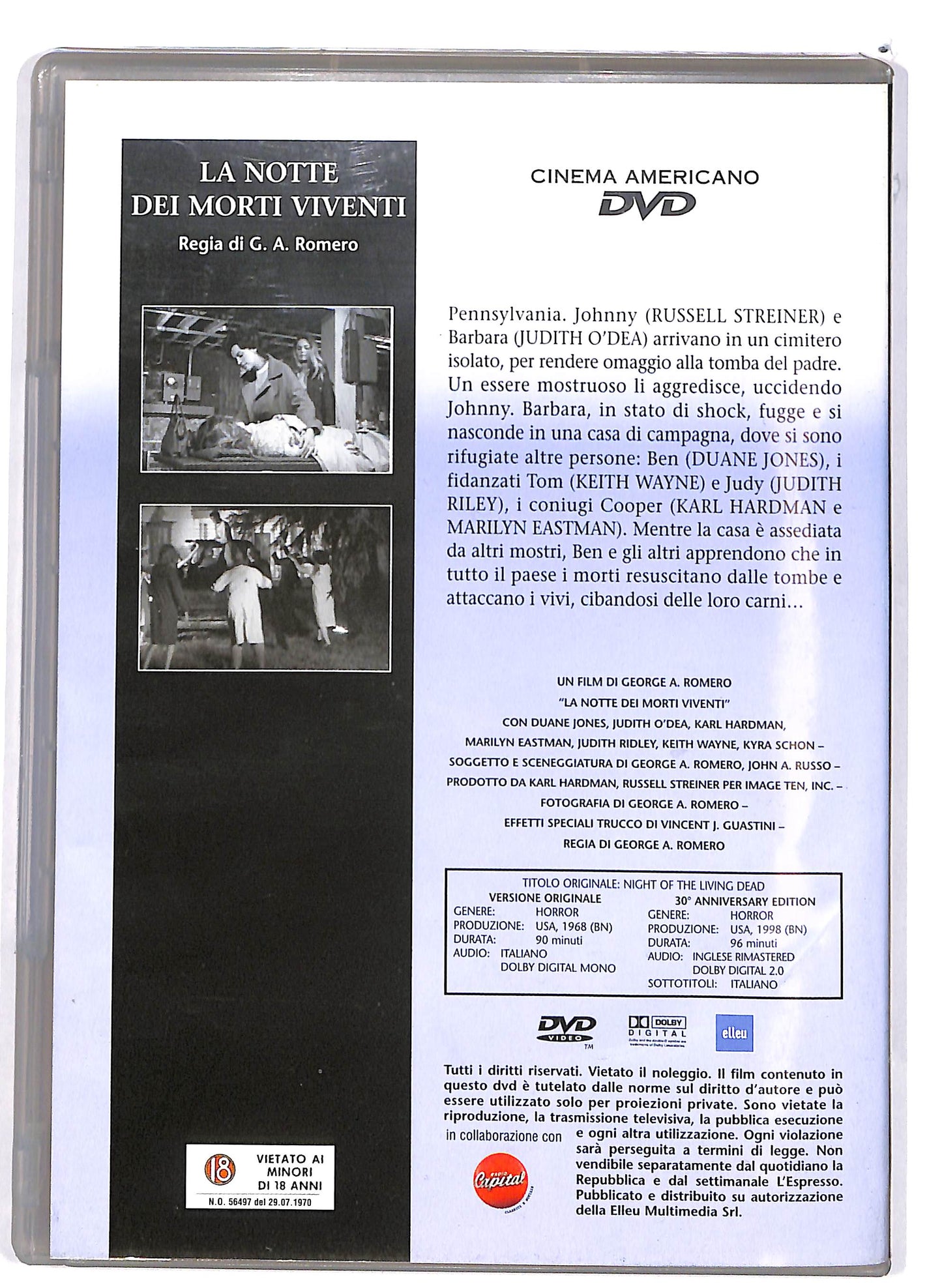 EBOND La Notte dei morti viventi EDITORIALE EDIZIONE SPECIALE DVD DB703423