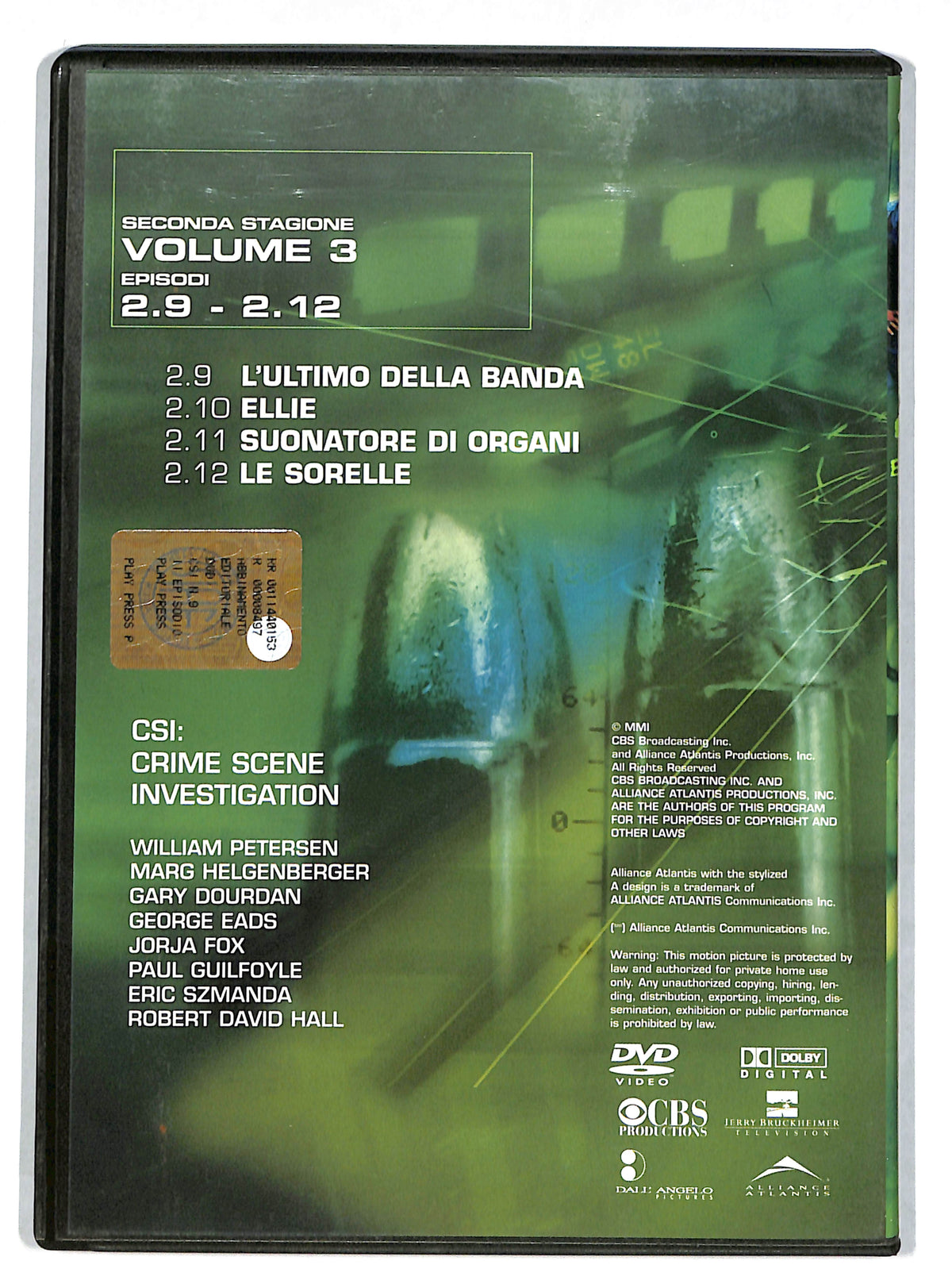 EBOND Csi crime scene investigation stagione 2 vol 3 EDITORIALE DVD DB704606