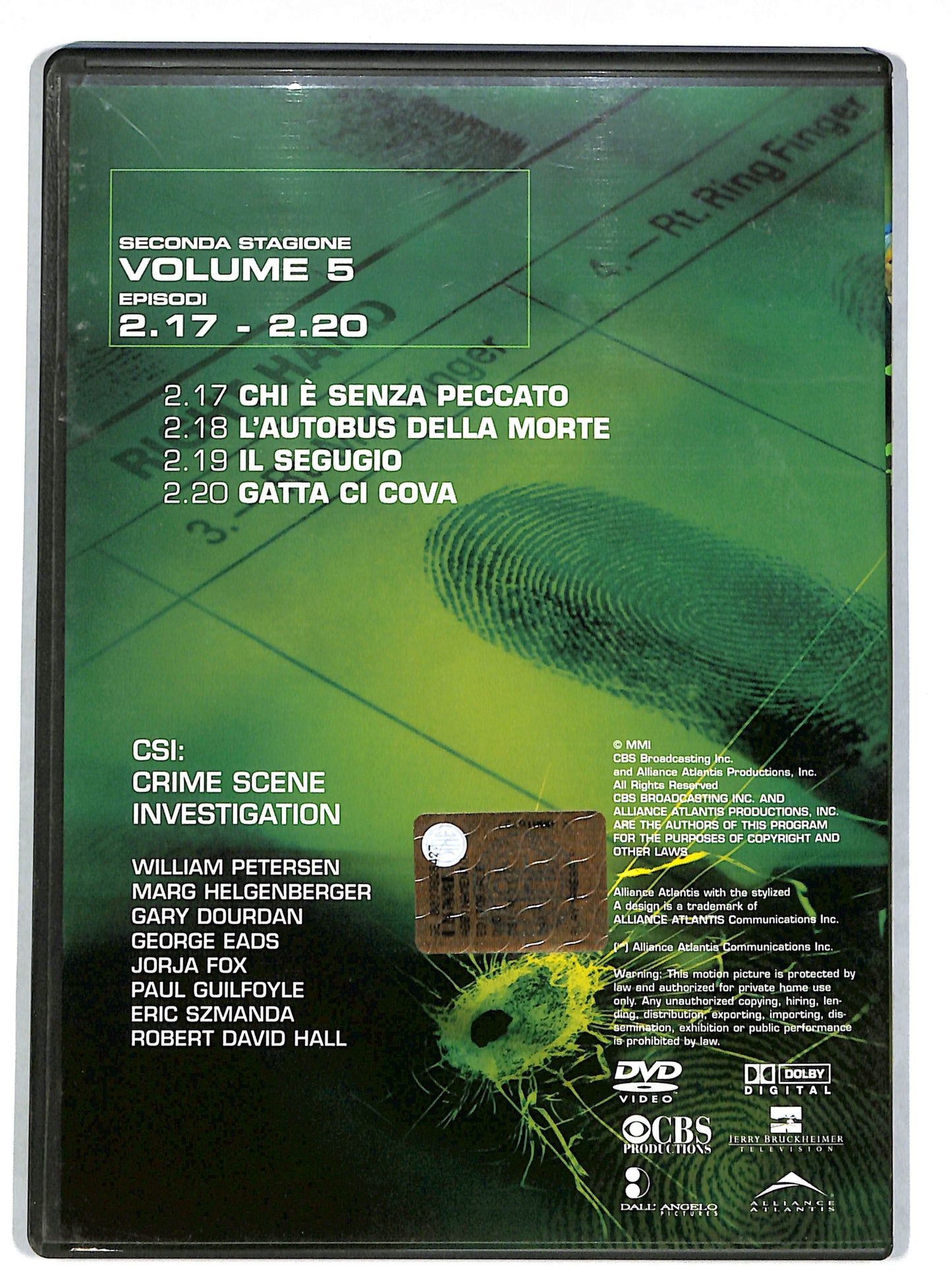 EBOND CSI - seconda stagione volume 5 EDITORIALE DVD DB704644