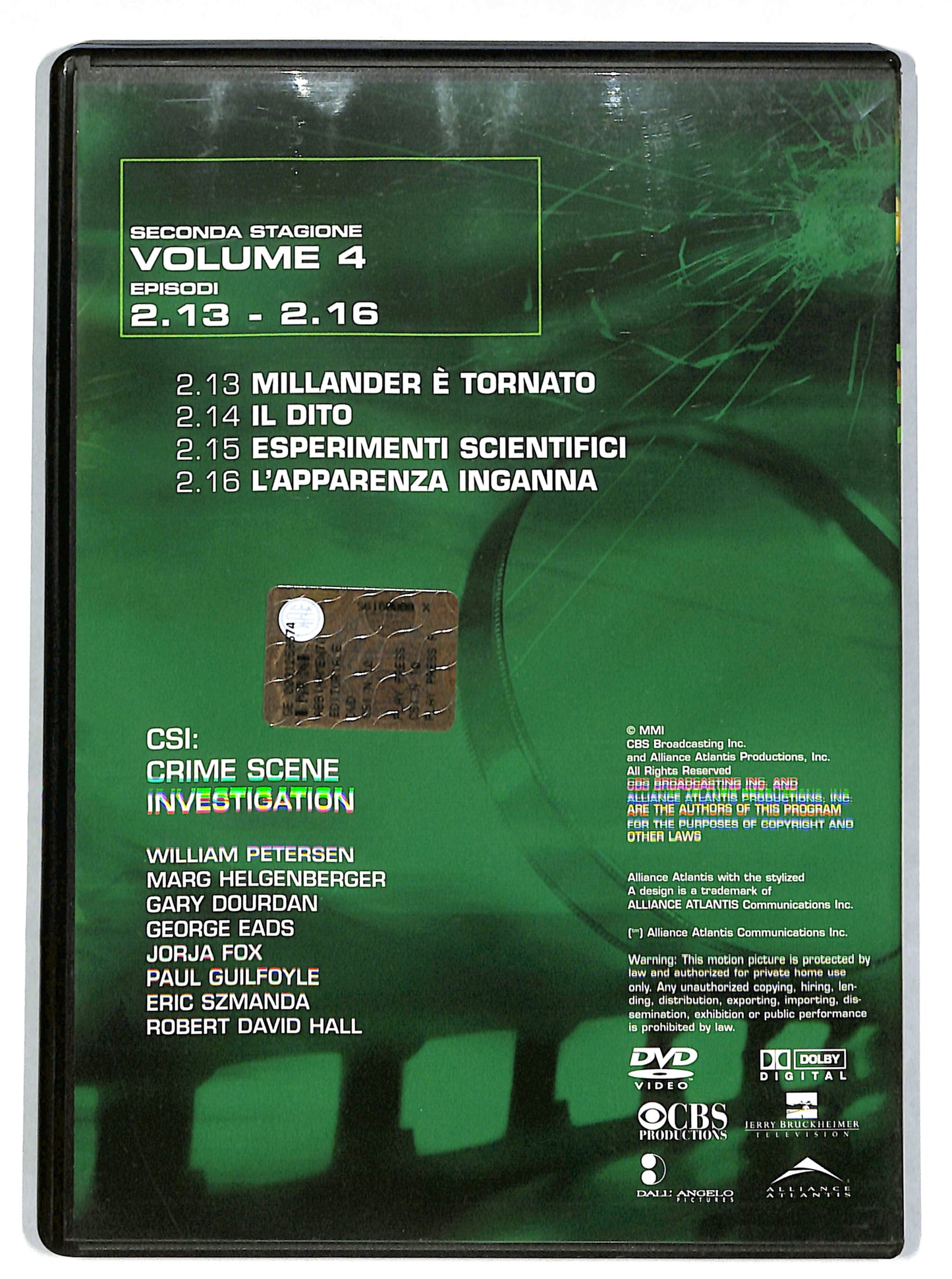 EBOND CSI - seconda stagione volume 4 EDITORIALE DVD DB704645