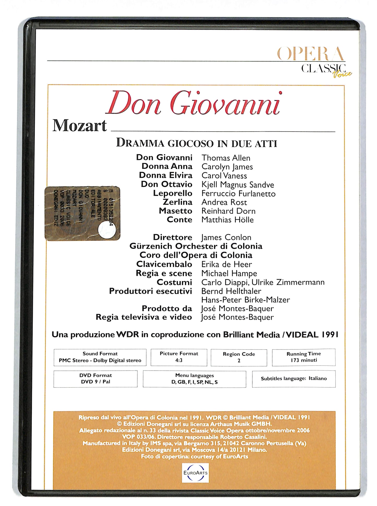 EBOND Don Giovanni Mozart - opera classic EDITORIALE DVD DB704648