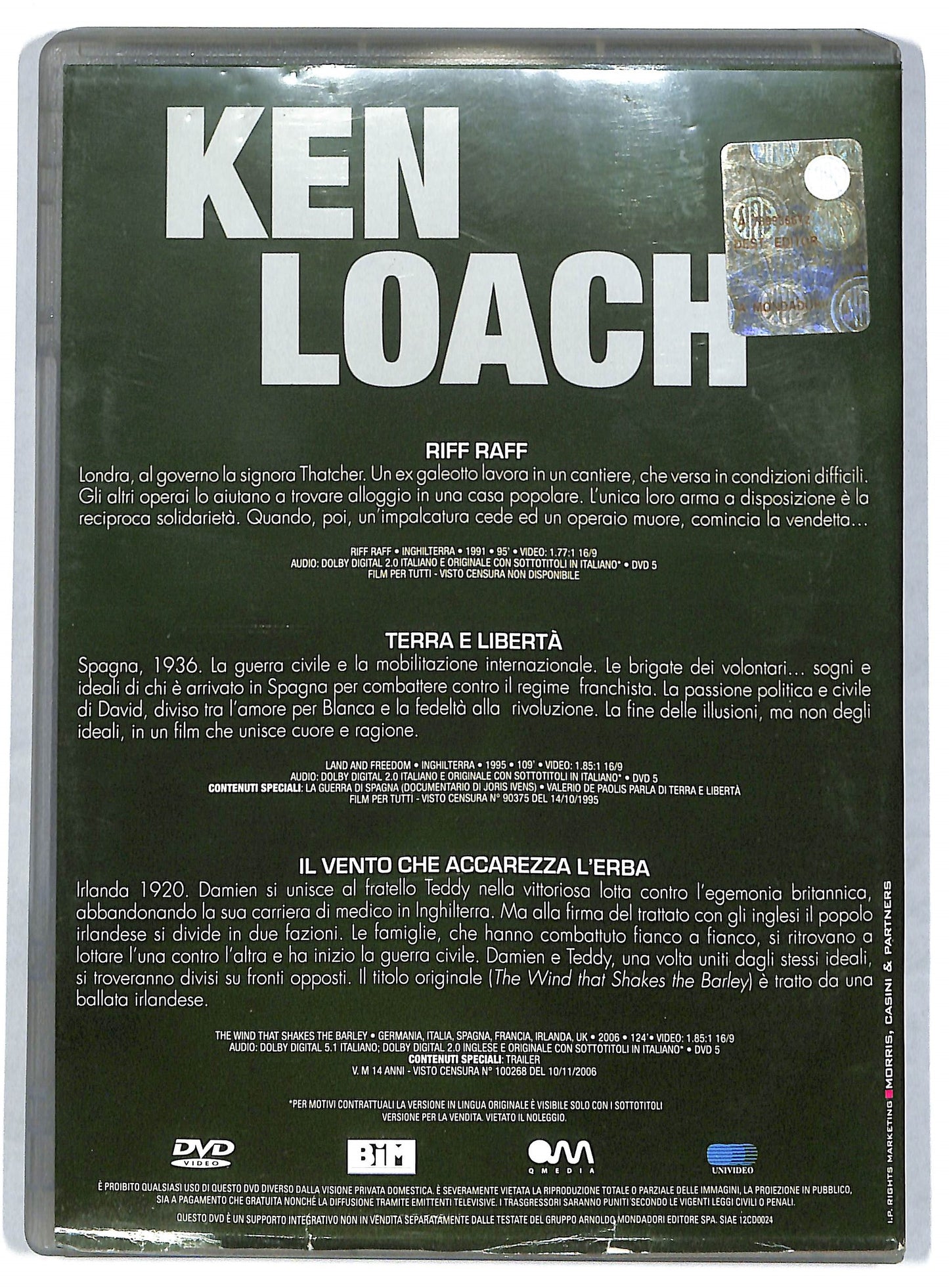 EBOND Ken loach - riff raff - terra e liberta - il vento EDITORIALE DVD DB704658