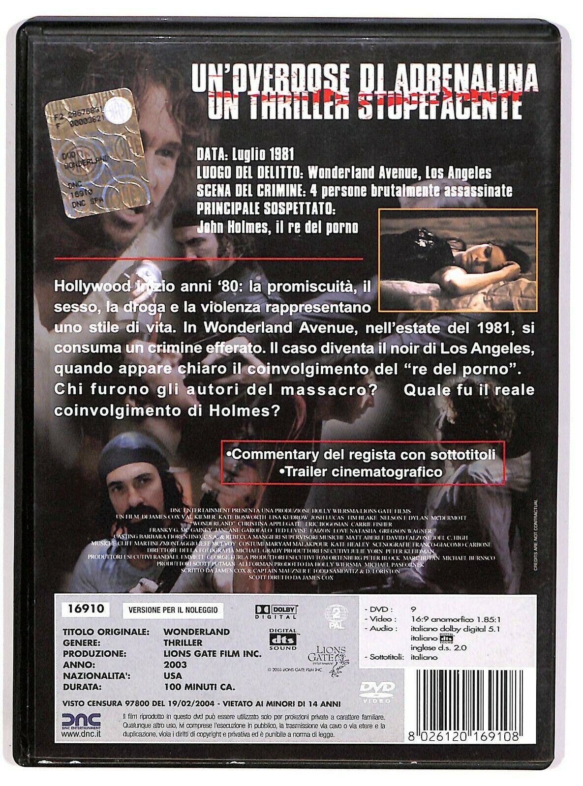 EBOND Wonderland (2003) Ex Noleggio DVD DB706123