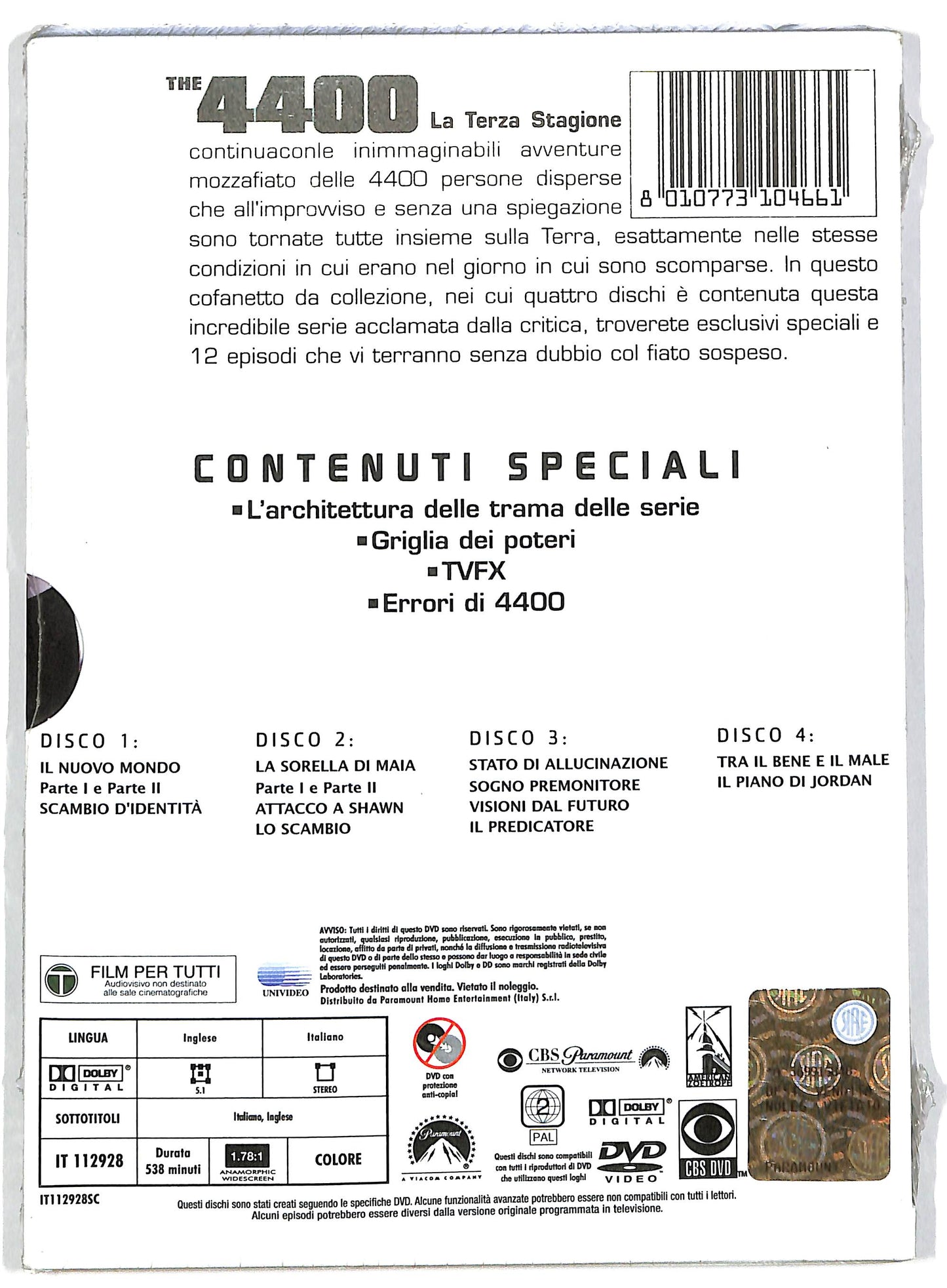 EBOND The 4400 - Stagione 3 DVD DB706655