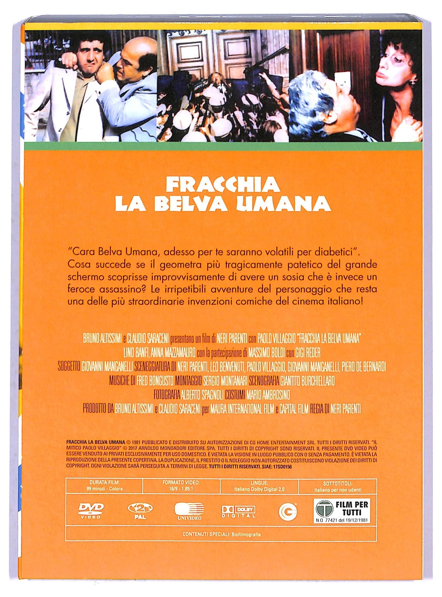 EBOND Fracchia La Belva Umana EDITORIALE DVD DB707156