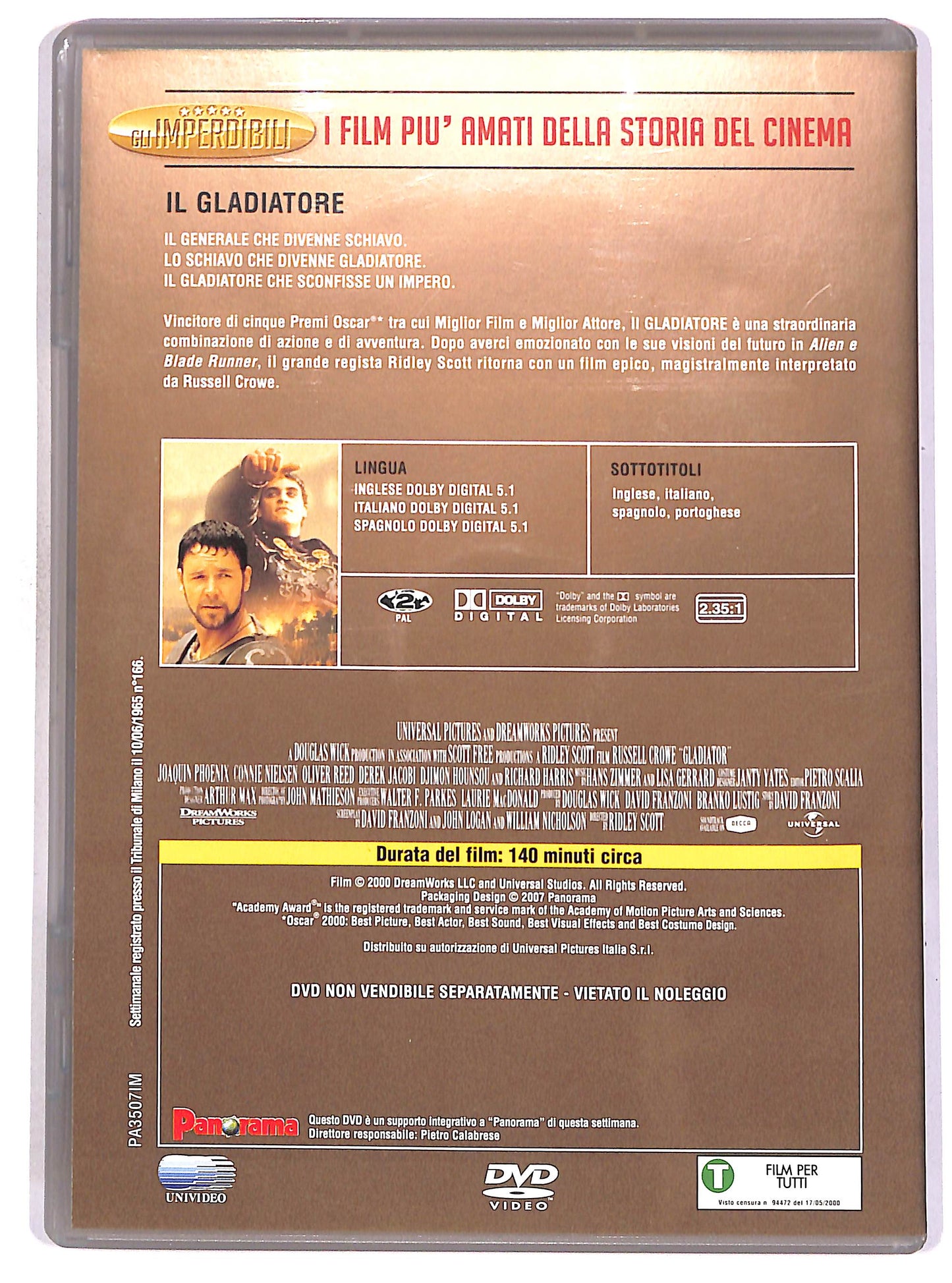 EBOND Il gladiatore EDITORIALE DVD DB707414