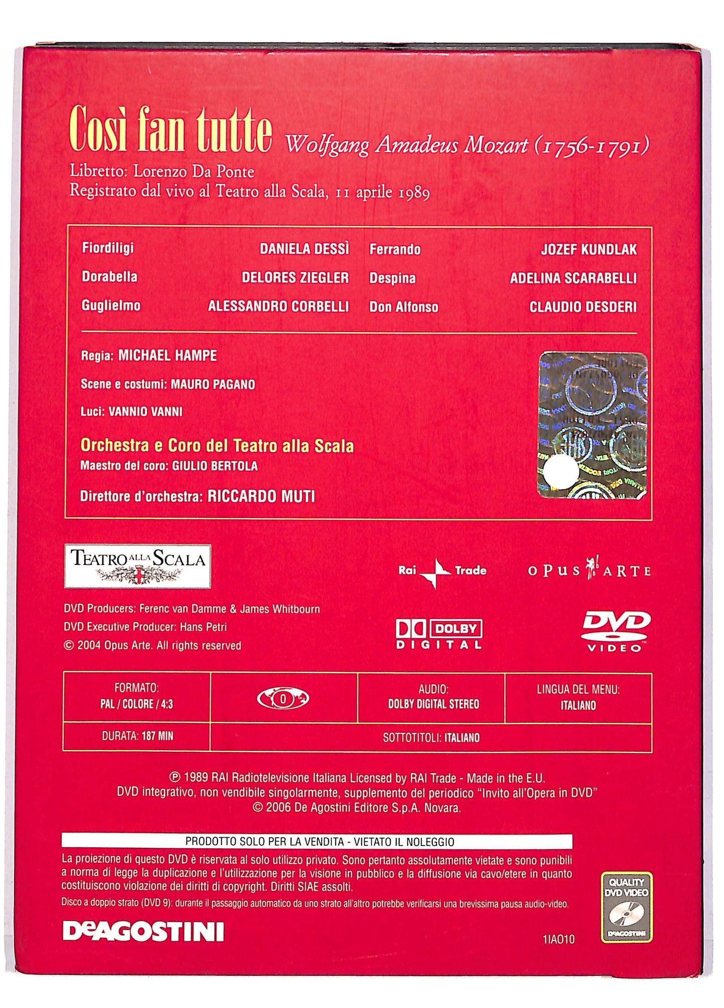 EBOND Cosi fan tutte - Invito all'Opera in - Deagostini DVD DB708422