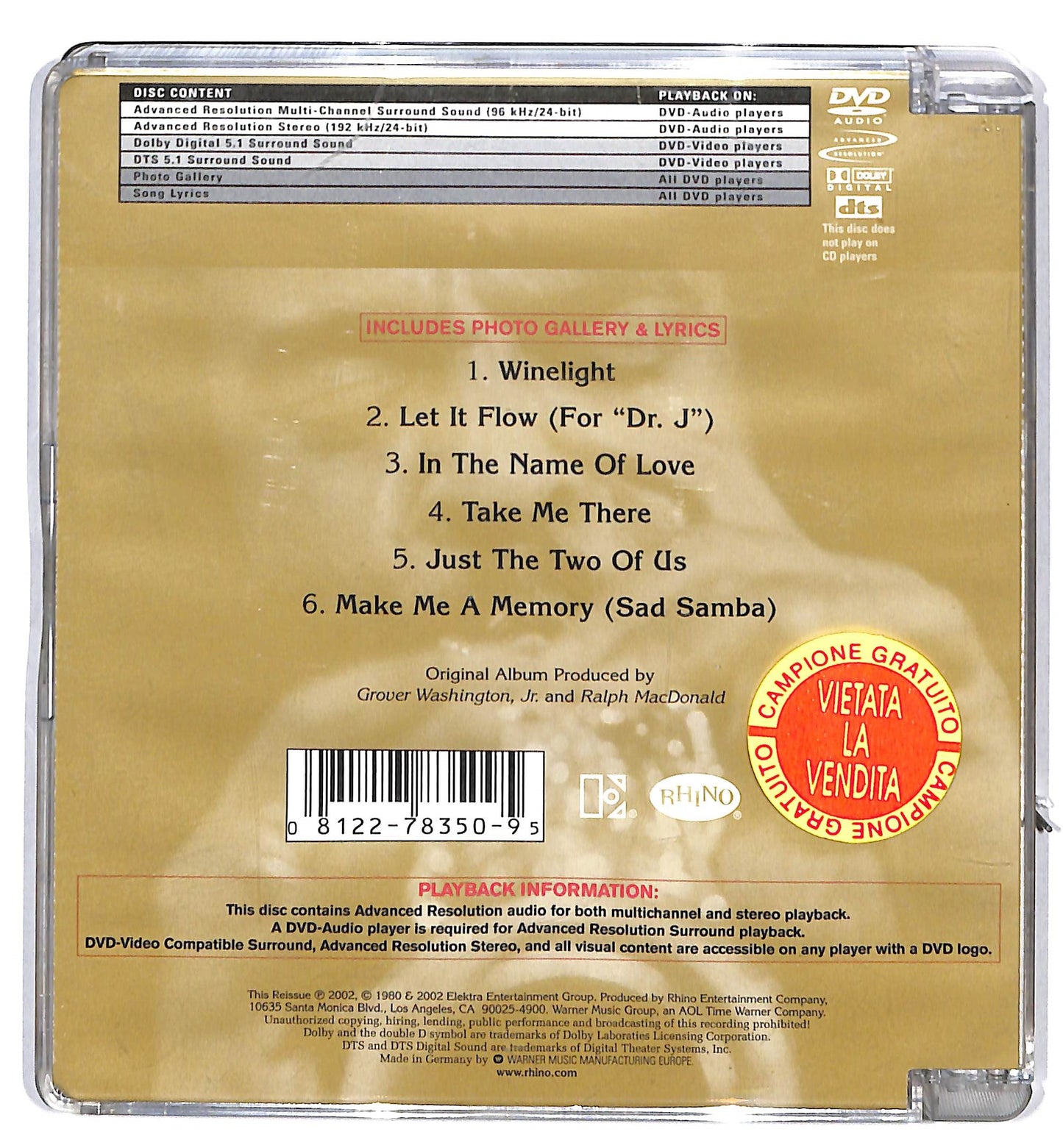 EBOND Grover Washington Jr - Winelight Jewell Box DVD DB708619