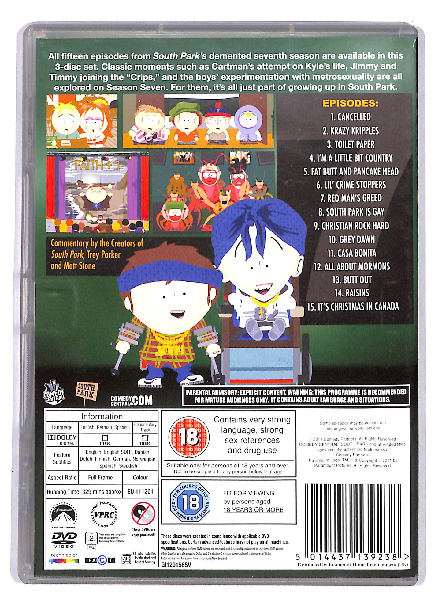 EBOND South Park Season 7 (3 Dvd) [Edizione: Regno Unito][no ita] DVD DB708653